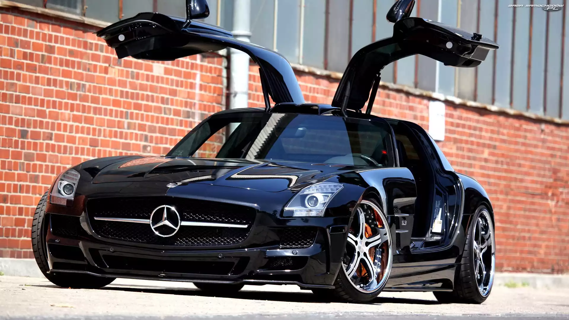 Mercedes SLS, Drzwi, Czarny, Uniesione