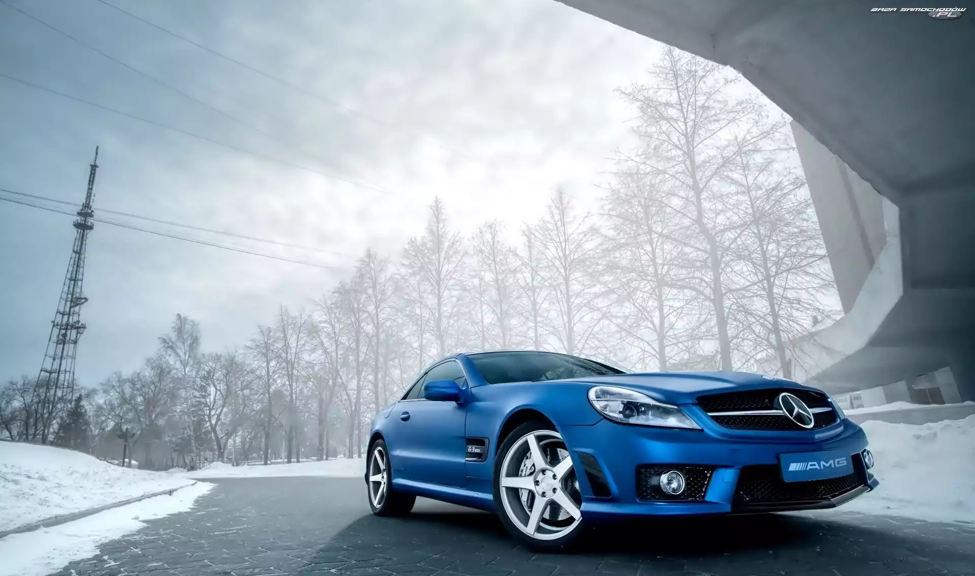 Mercedes, AMG, Niebieski, Benz