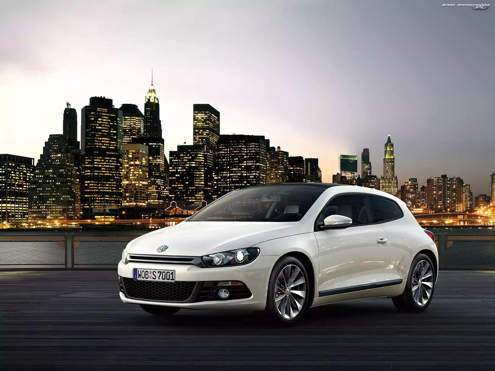 Miasto, Biały, VW Scirocco