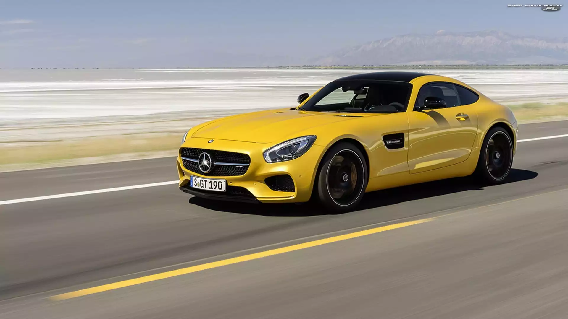 Morze, GT, Mercedes, Żółty, AMG