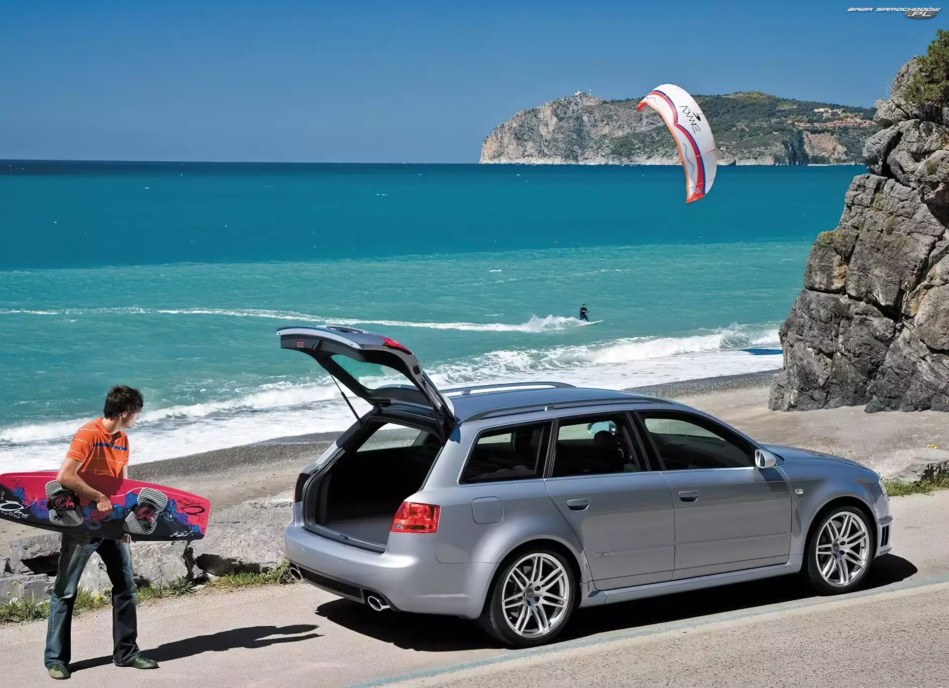 Morze, Audi RS, Plaża