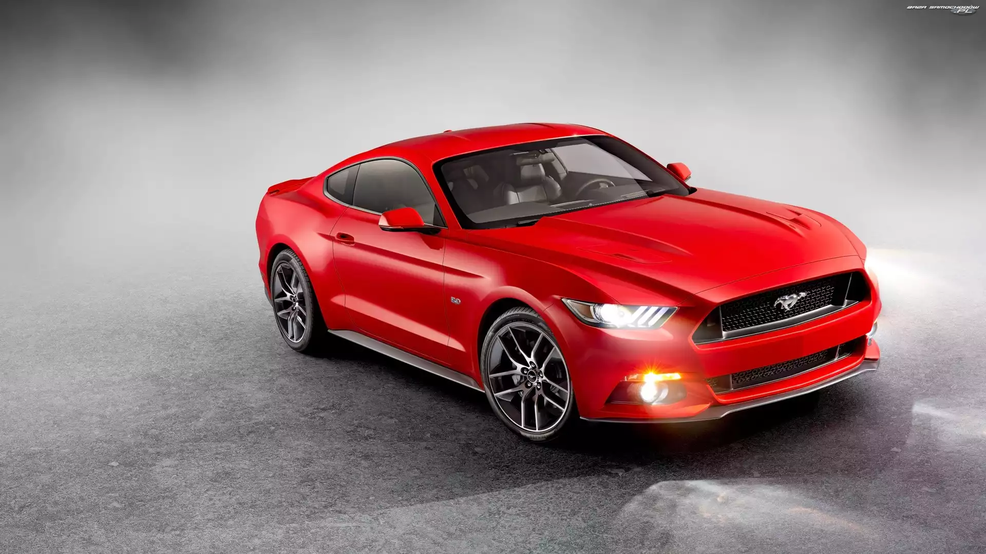 Mustang, 2015, Ford, Czerwony