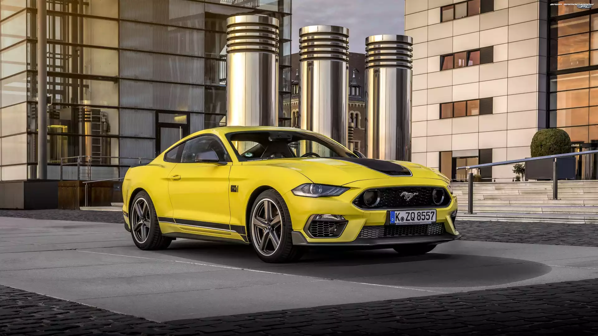 Ford Mustang Mach 1, Budynki, Żółty, 2021