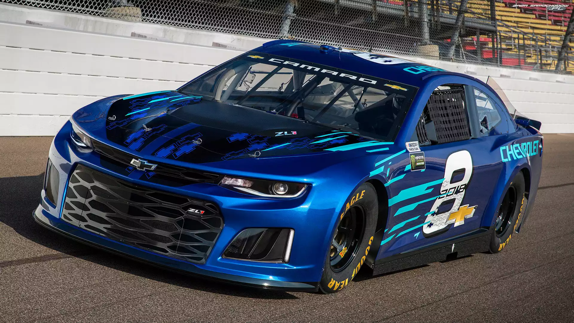 Wyścigowy, Niebieski, Chevrolet Camaro ZL1