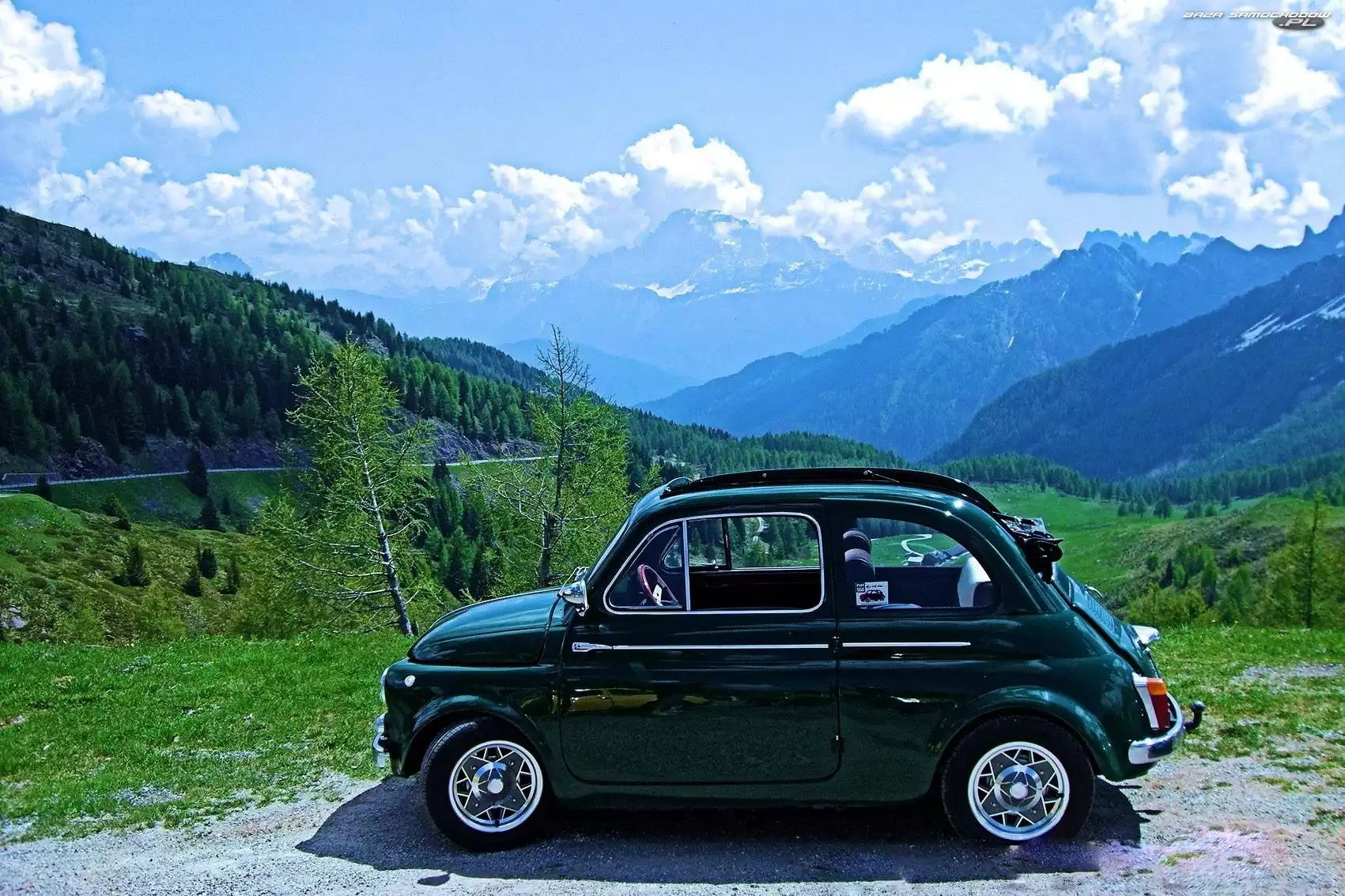 Niebo, Fiat 500, Góry