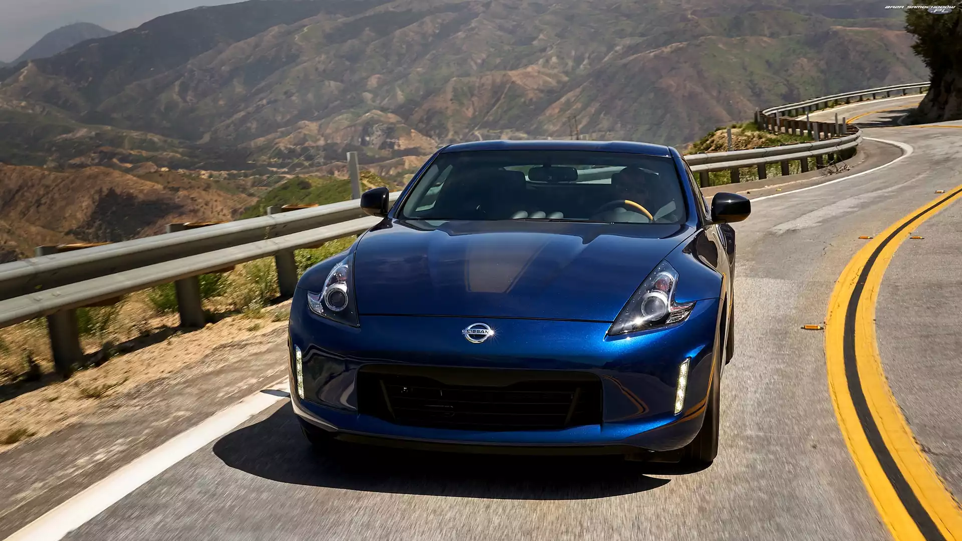 Nissan 370Z, Barierki, Niebieski, Droga