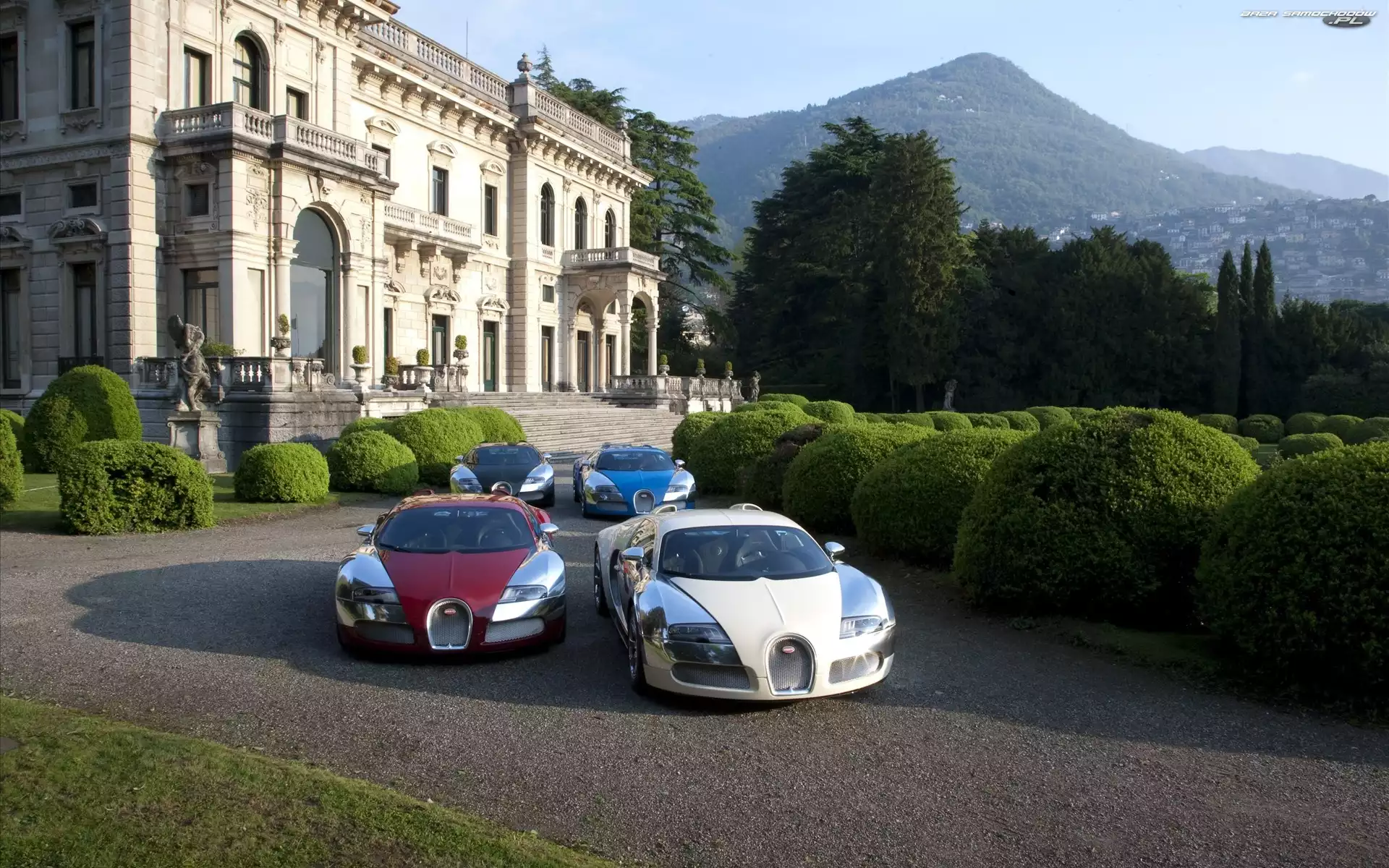 Pałac, Góry, Bugatti Veyron, Zieleń