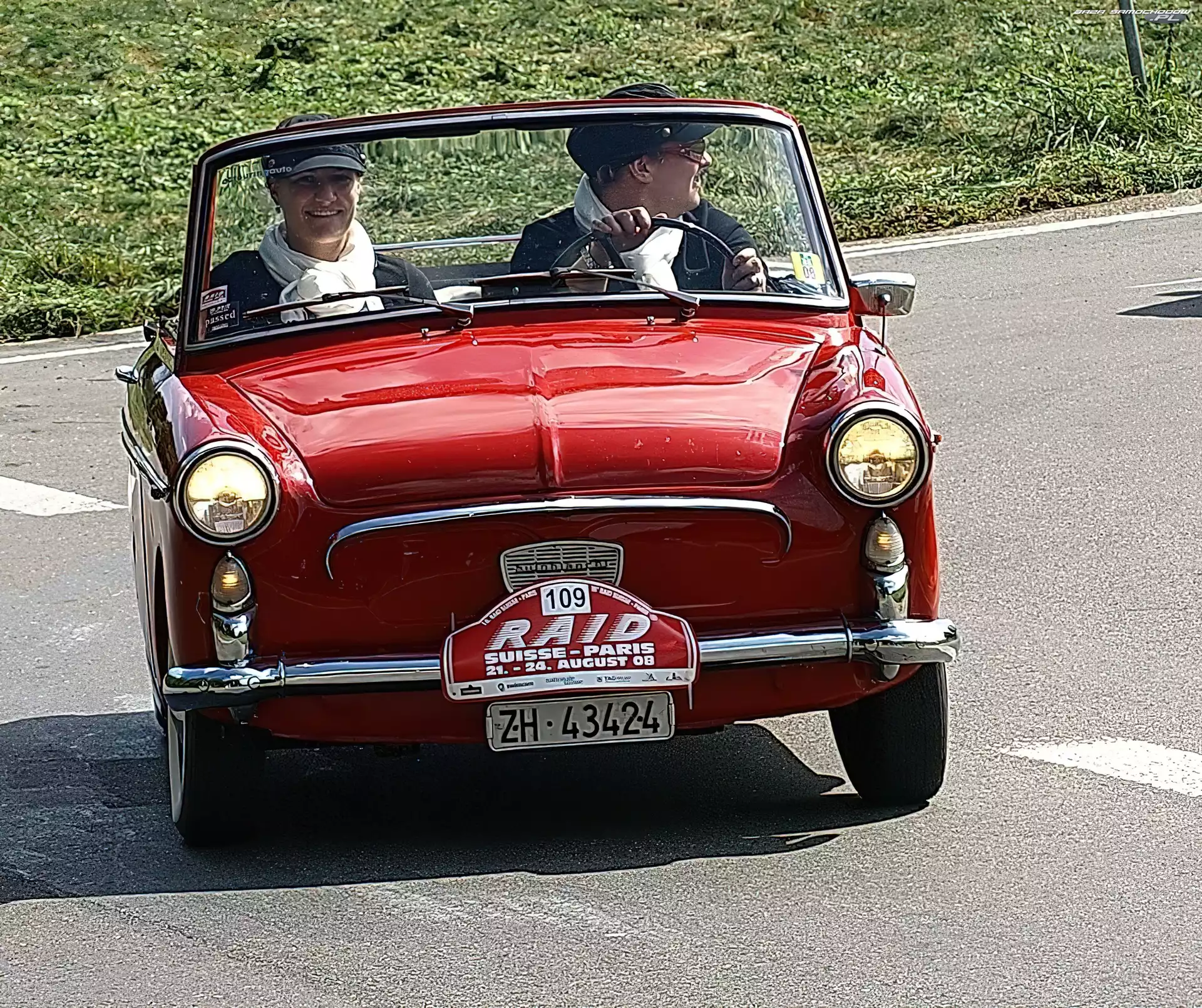 Paryż, Rajd, Kabriolet, Czerwony, Autobianchi Bianchina