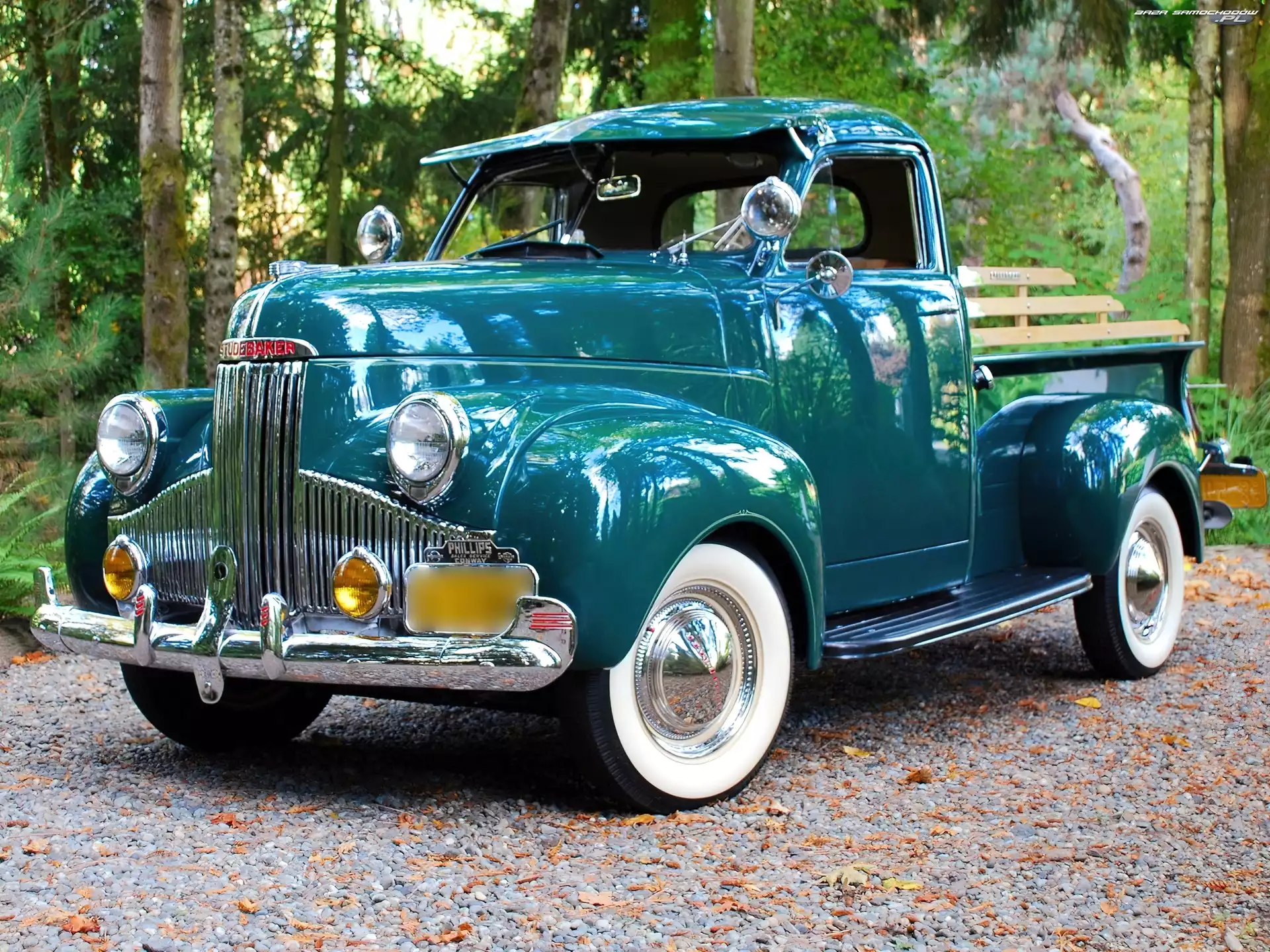 Droga, Pickup, Drzewa, Zabytkowy, Studebaker