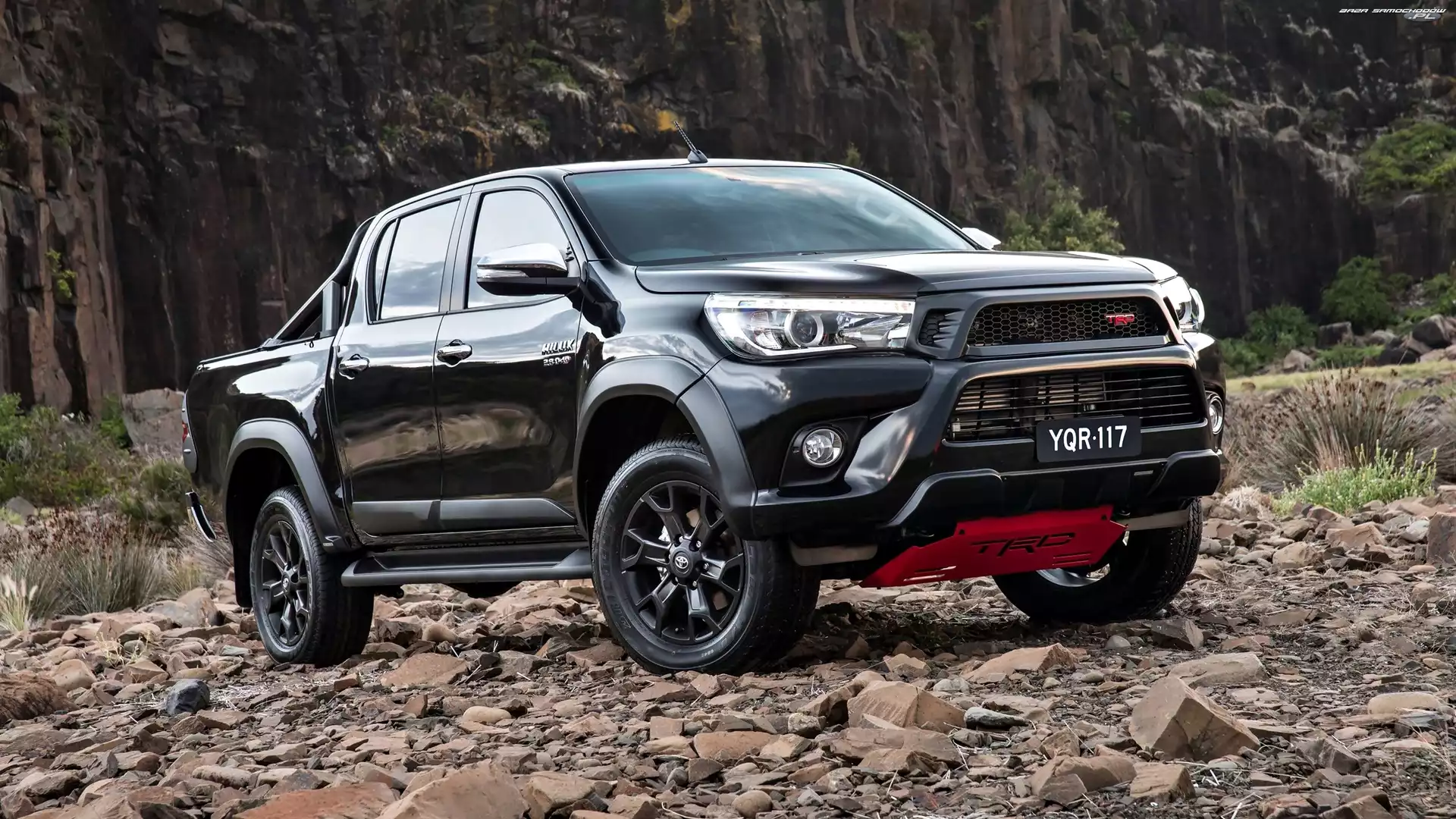 Pickup, Czarna, Toyota Hilux
