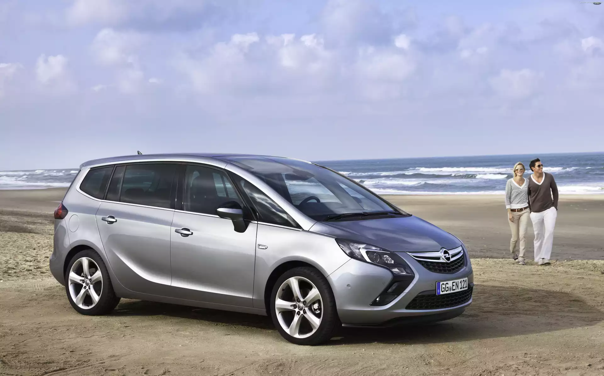 Plaża, Para, Opel Zafira III, Morze