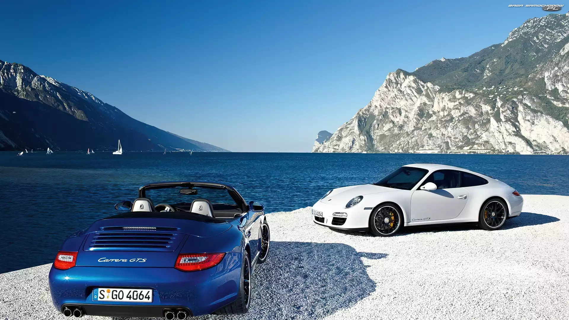 Porsche Carrera GT, Niebieski, Biały