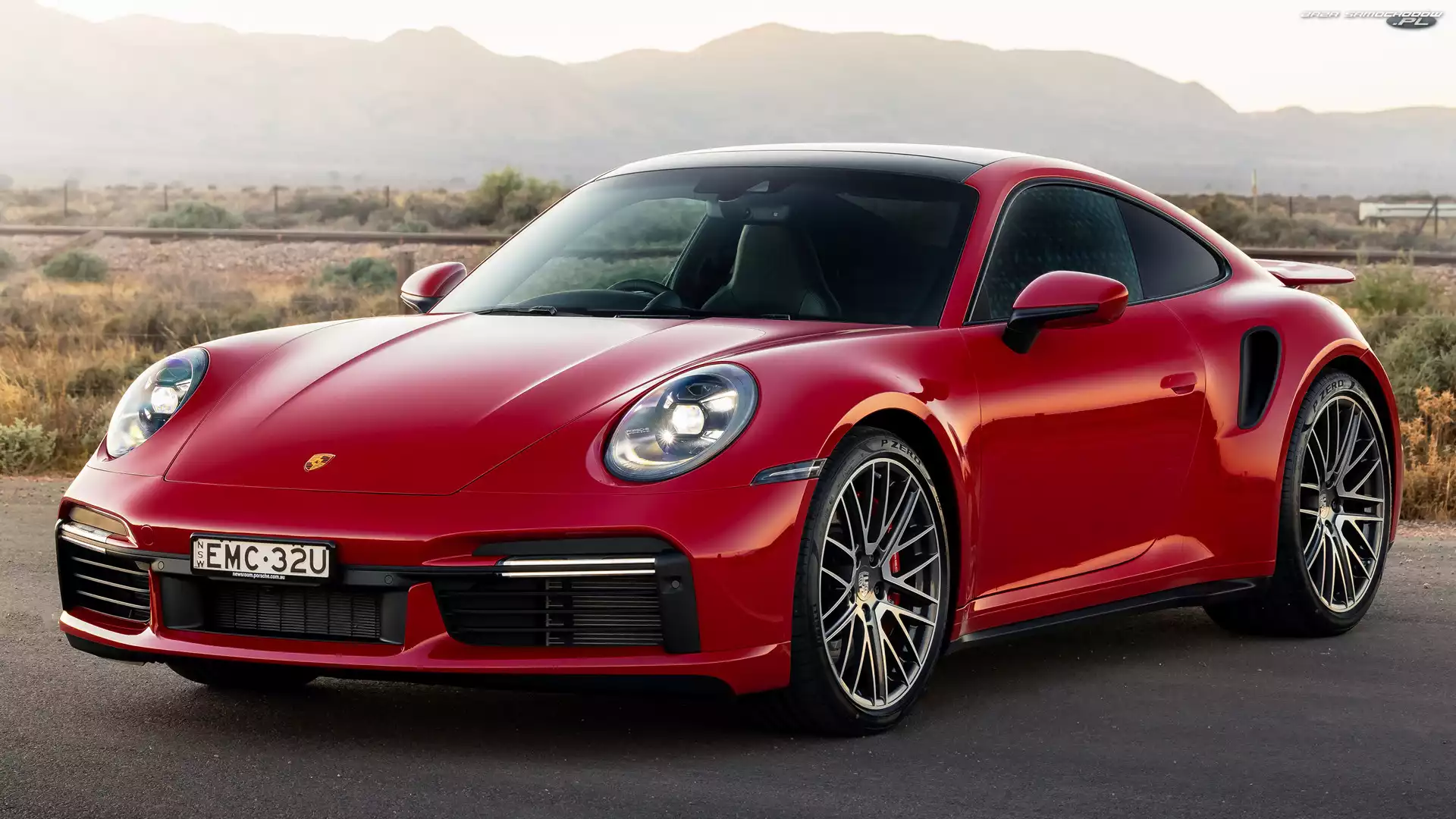 Przód, Czerwone, Porsche 911 Turbo