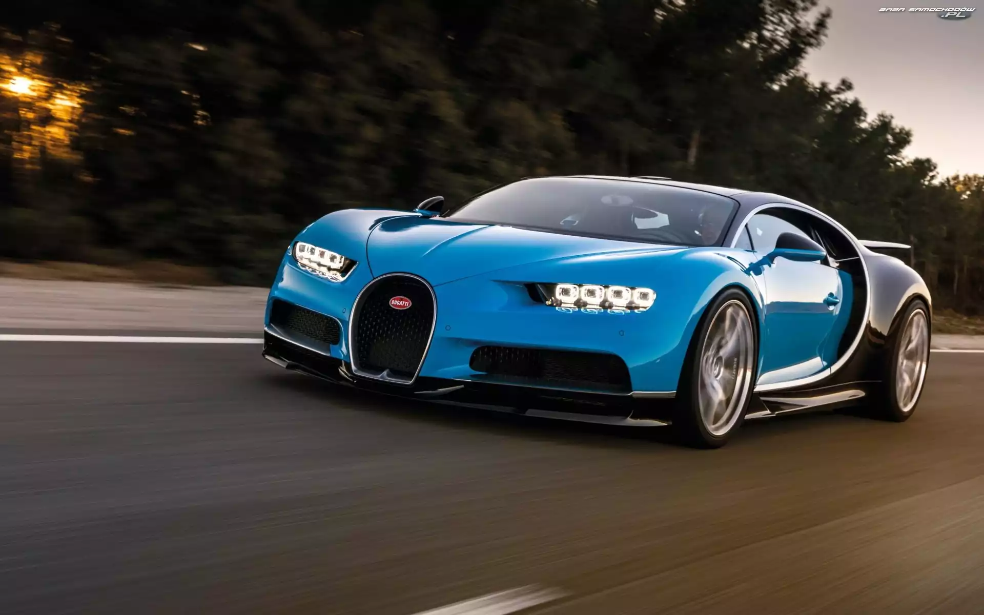 Przód, Niebieski, Bugatti Chiron