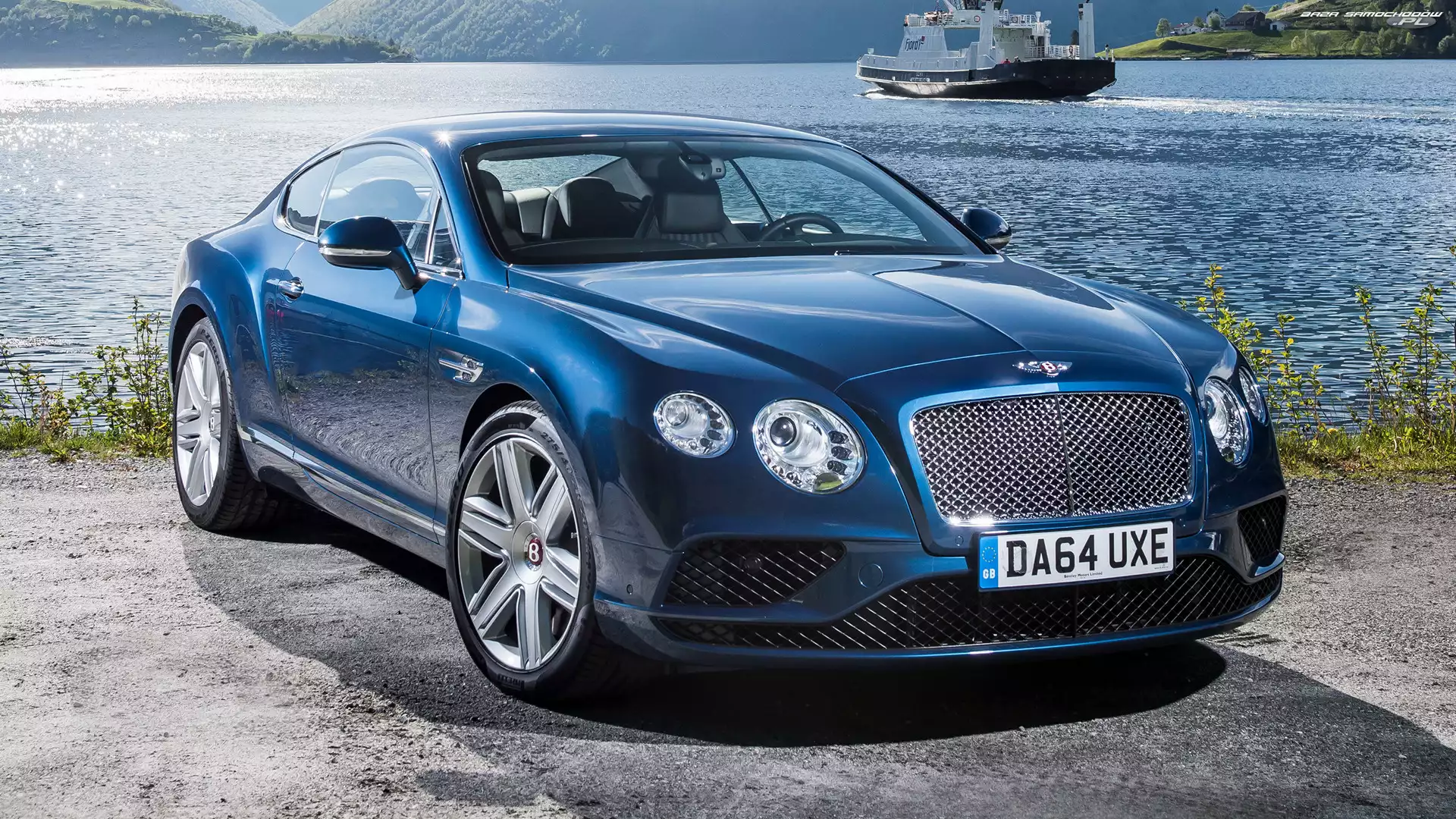 Przód, Niebieski, Bentley Continental GT