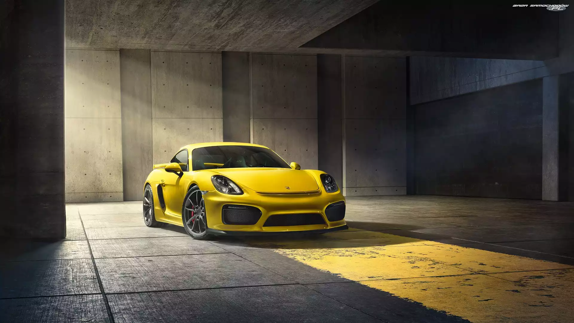 Przód, Porsche Cayman GT4, Żółte