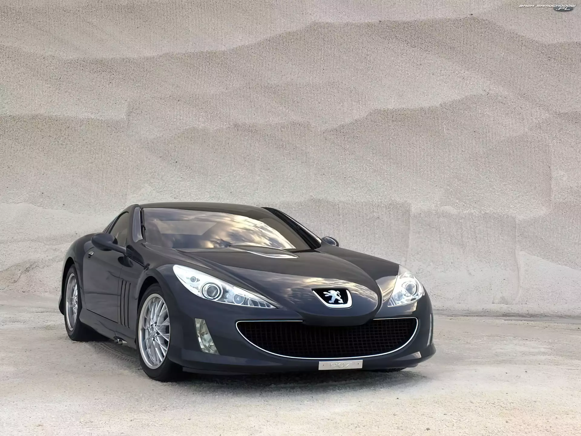 Przód, Czarny, Peugeot 907