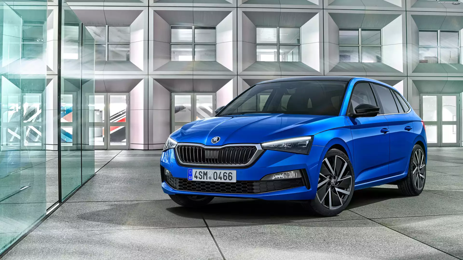 Przód, Niebieska, Skoda Scala