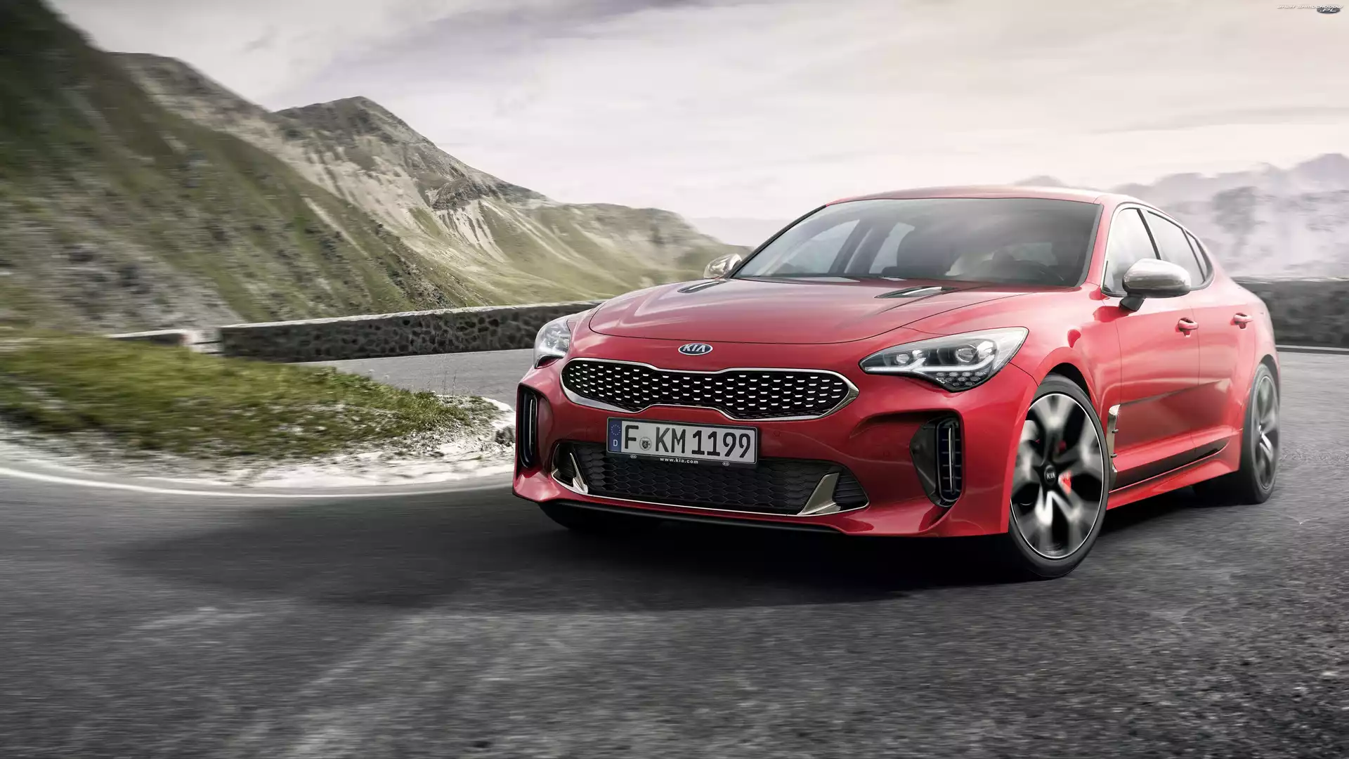 Przód, Czerwona, Kia Stinger GT