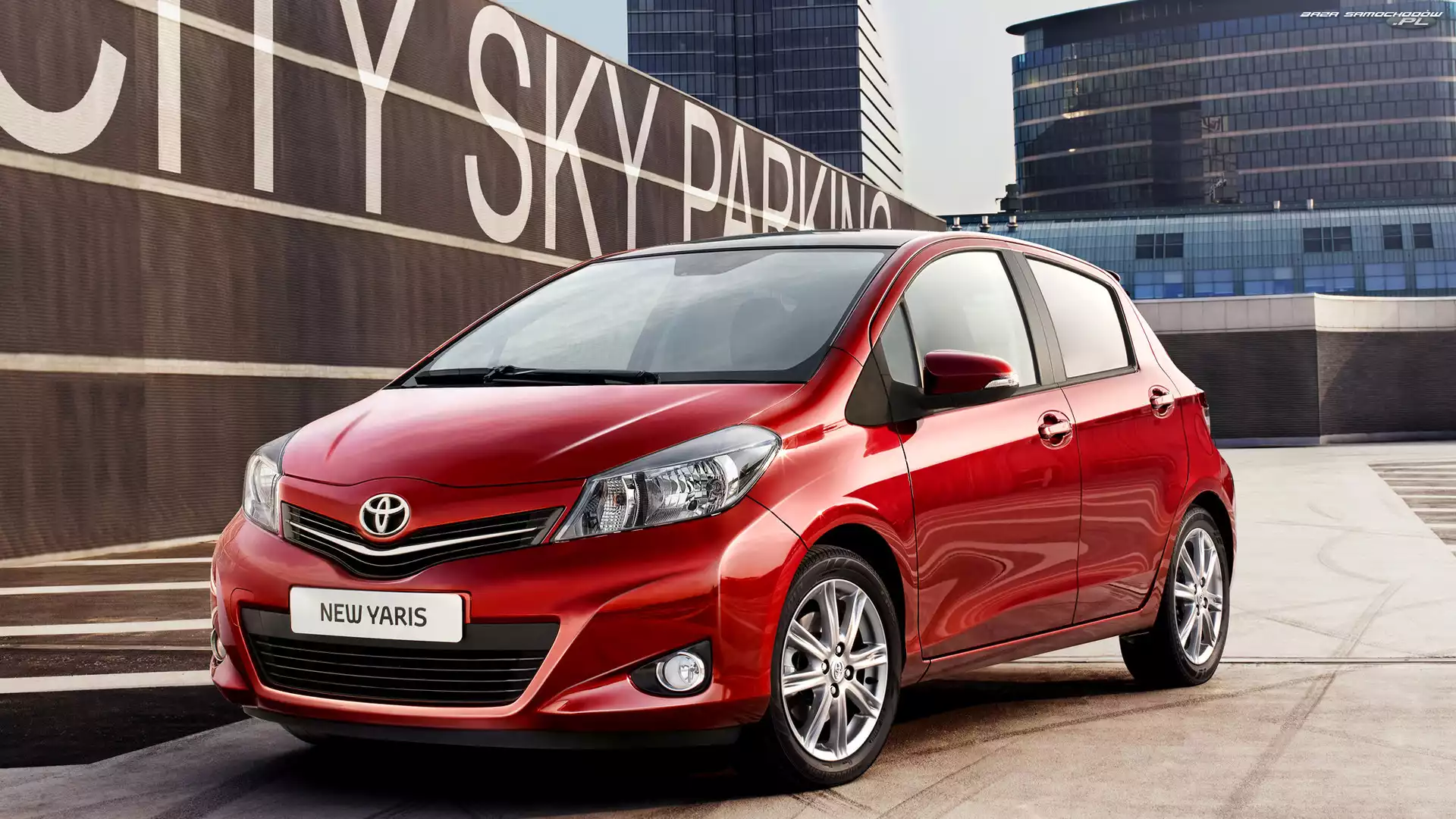 Przód, Czerwona, Toyota Yaris