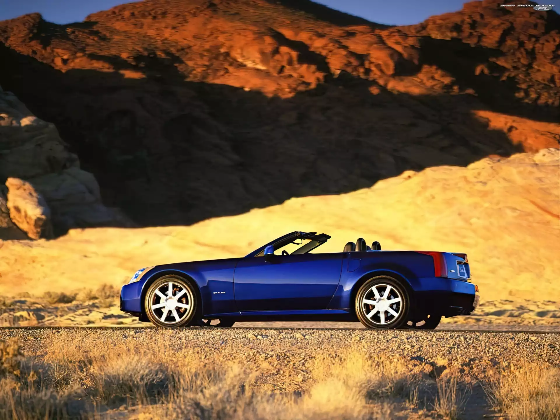 Pustynia, niebieski, Cadillac XLR