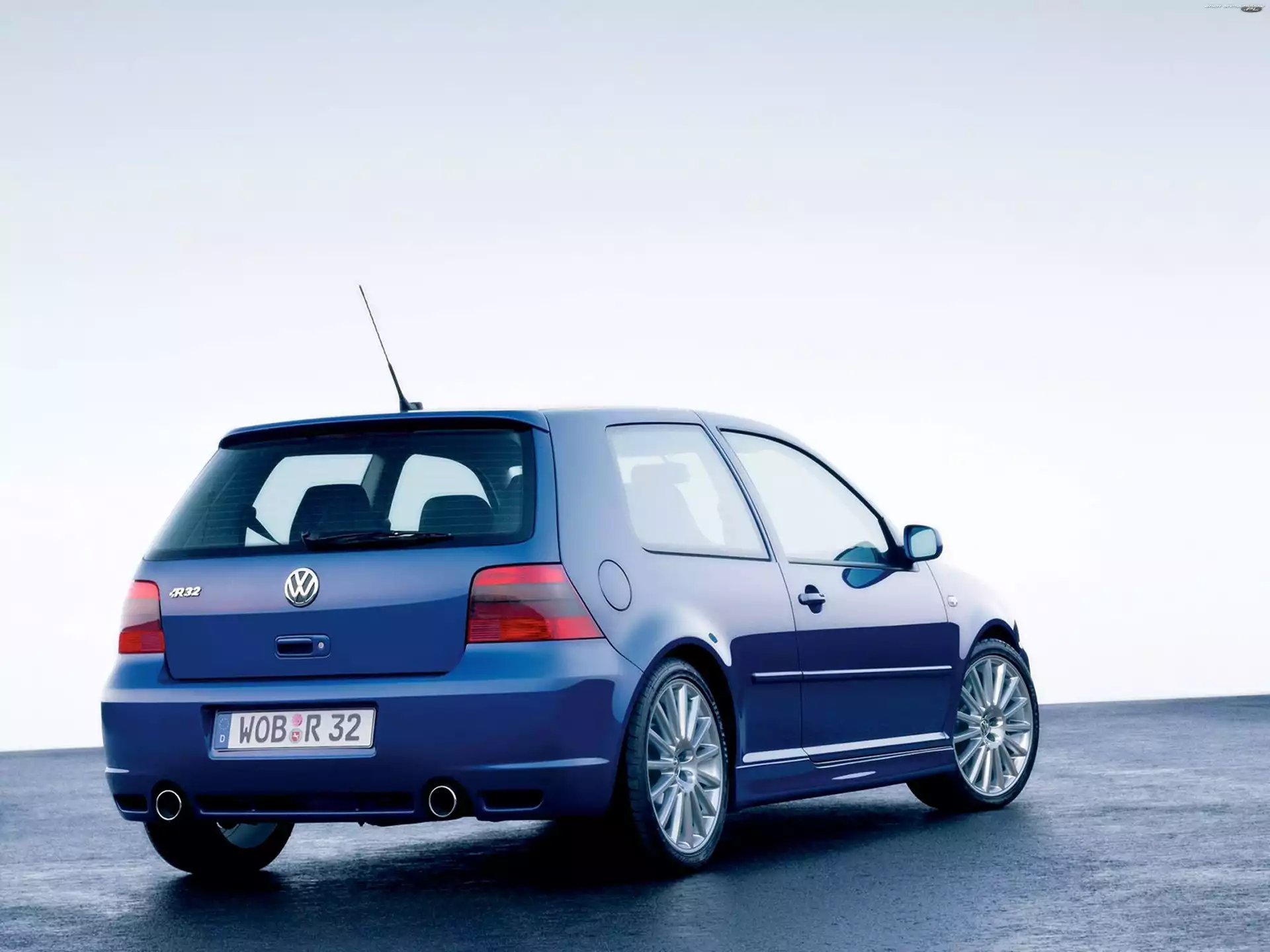 R32, Tył, Golf 4, Niebieski