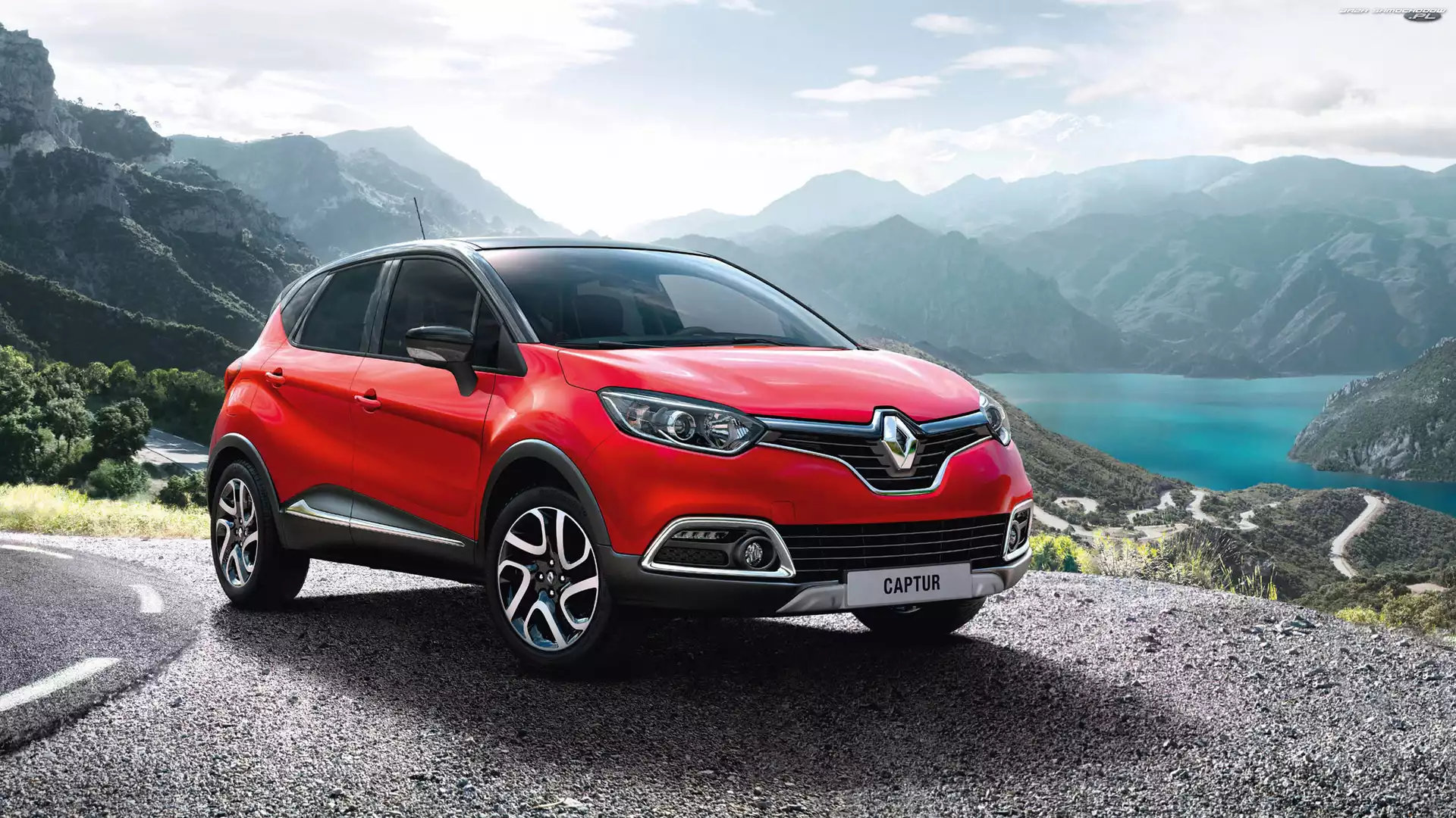 Renault Captur, Jezioro, Czerwony, Góry