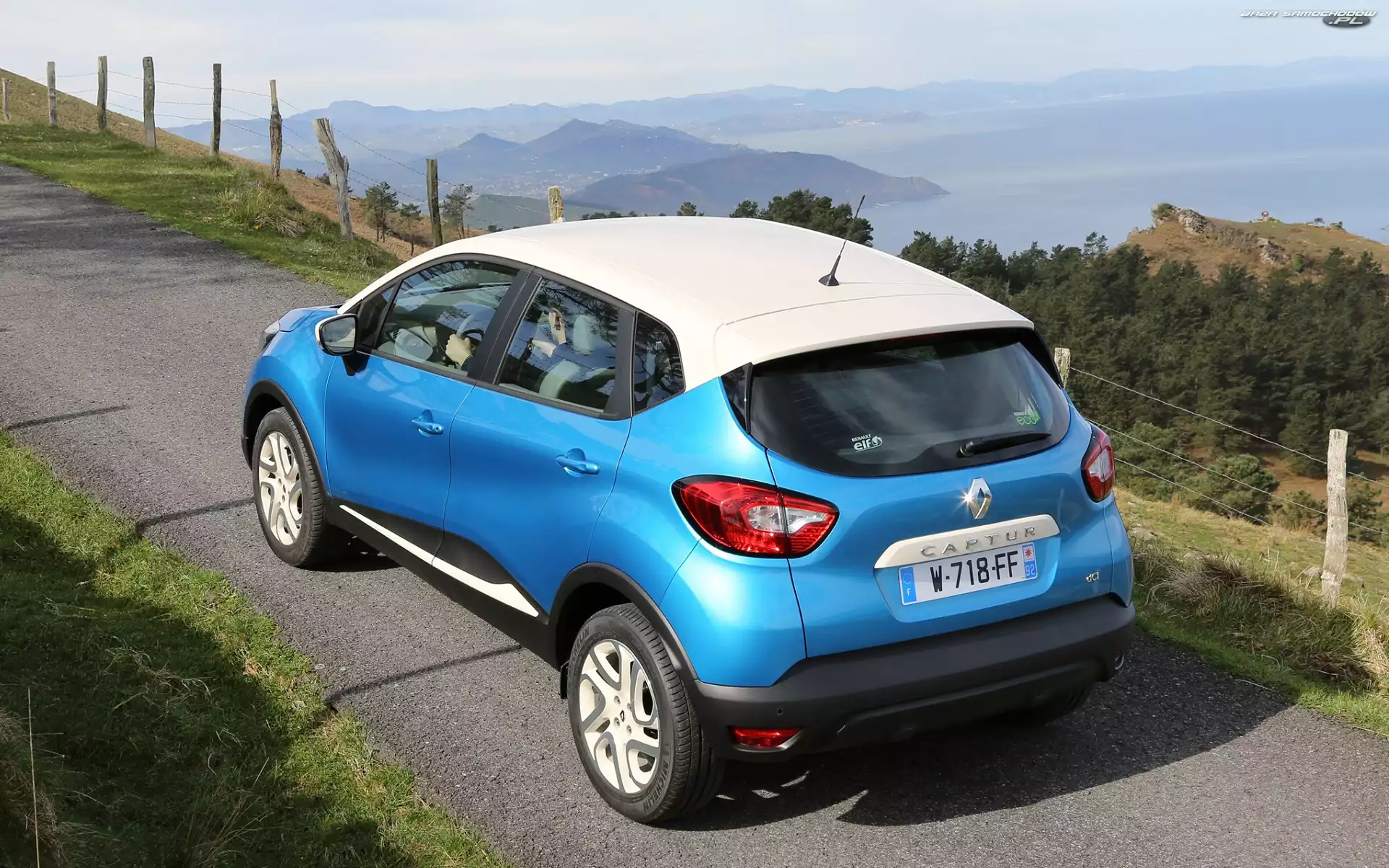 Renault Captur, Dach, Niebieski, Biały