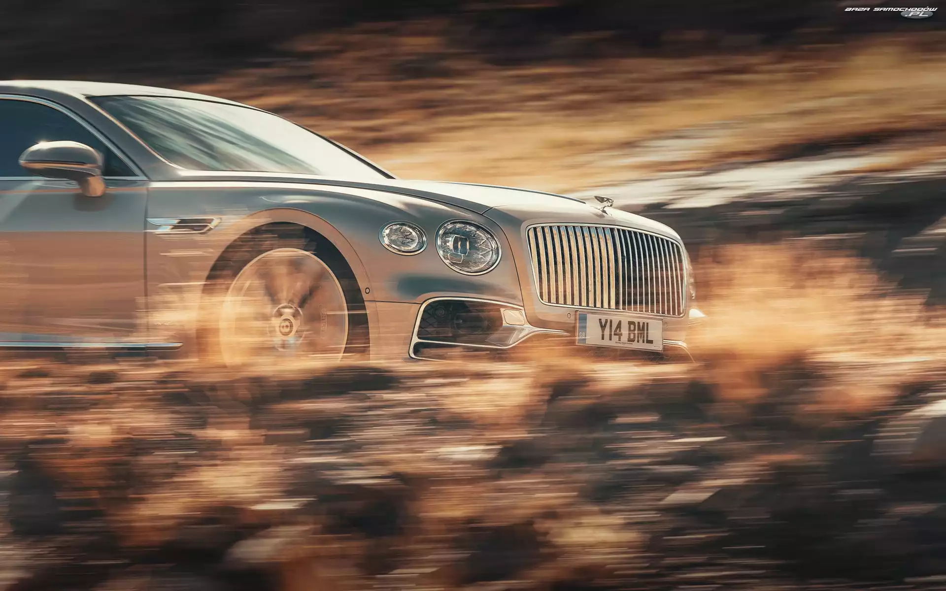 Tło, Rozmyte, Limuzyna, Bentley Continental Flying Spur, Przód