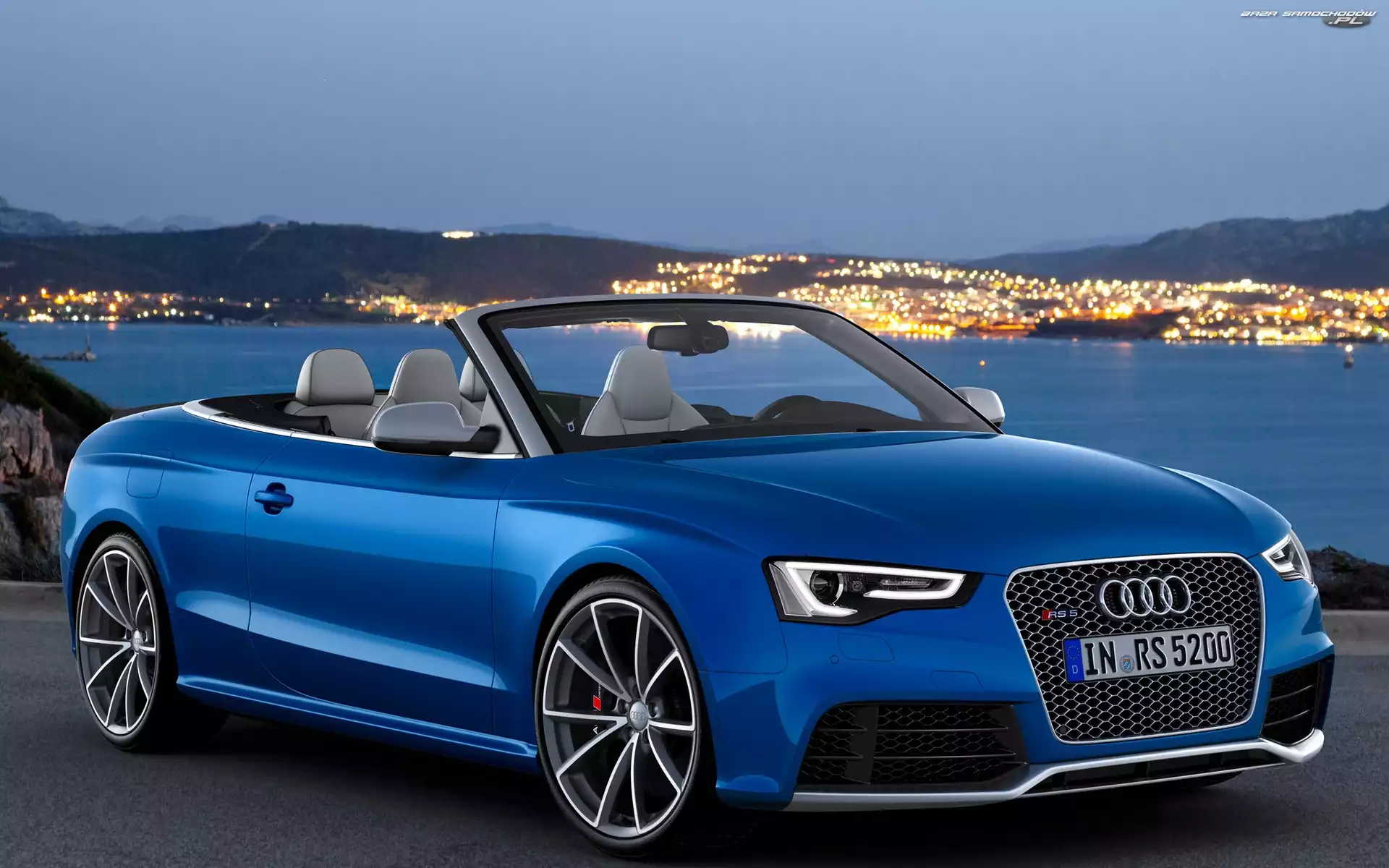 RS5, Niebieski, Audi, Cabriolet