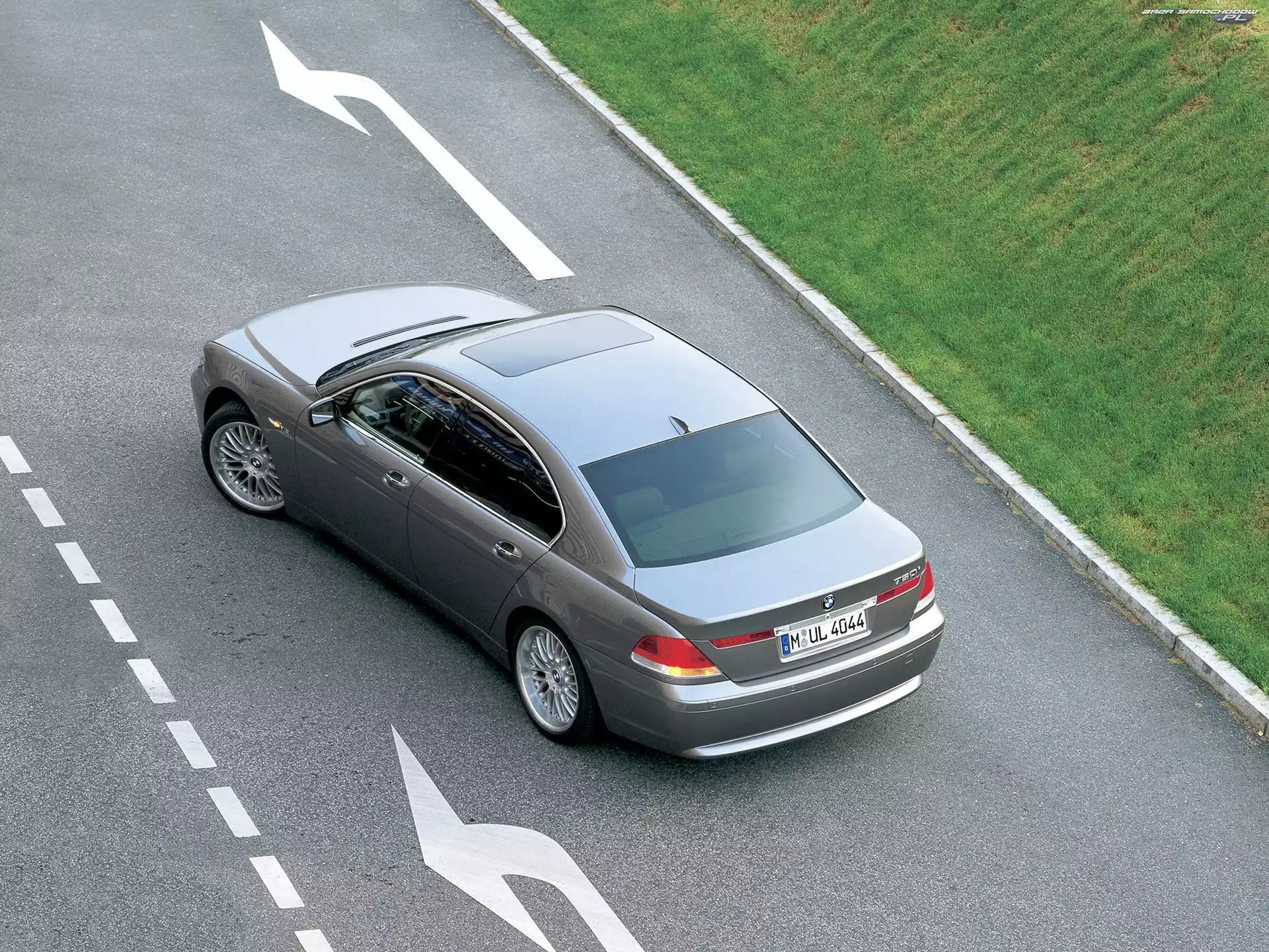 Ruchu, Pas, BMW 7, Srebrny, E65
