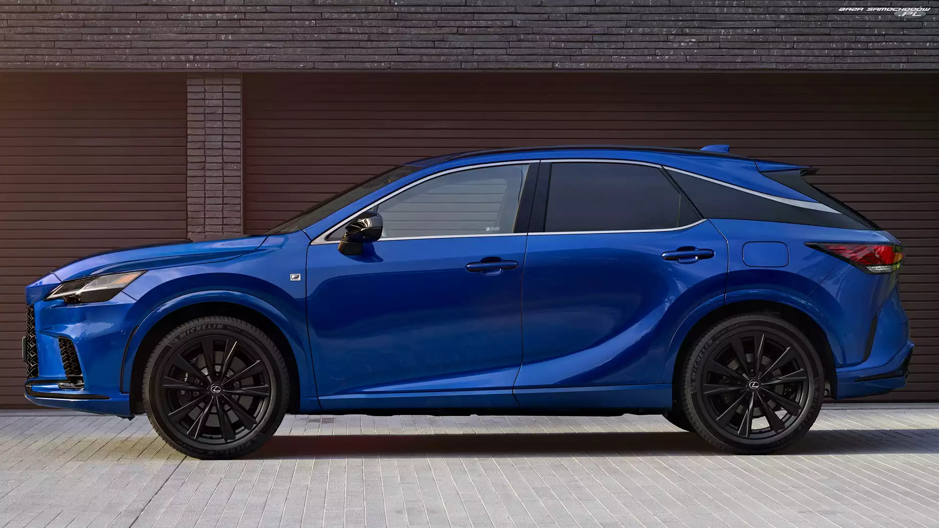 Bok, Niebieski, Lexus RX Hybryda F Sport