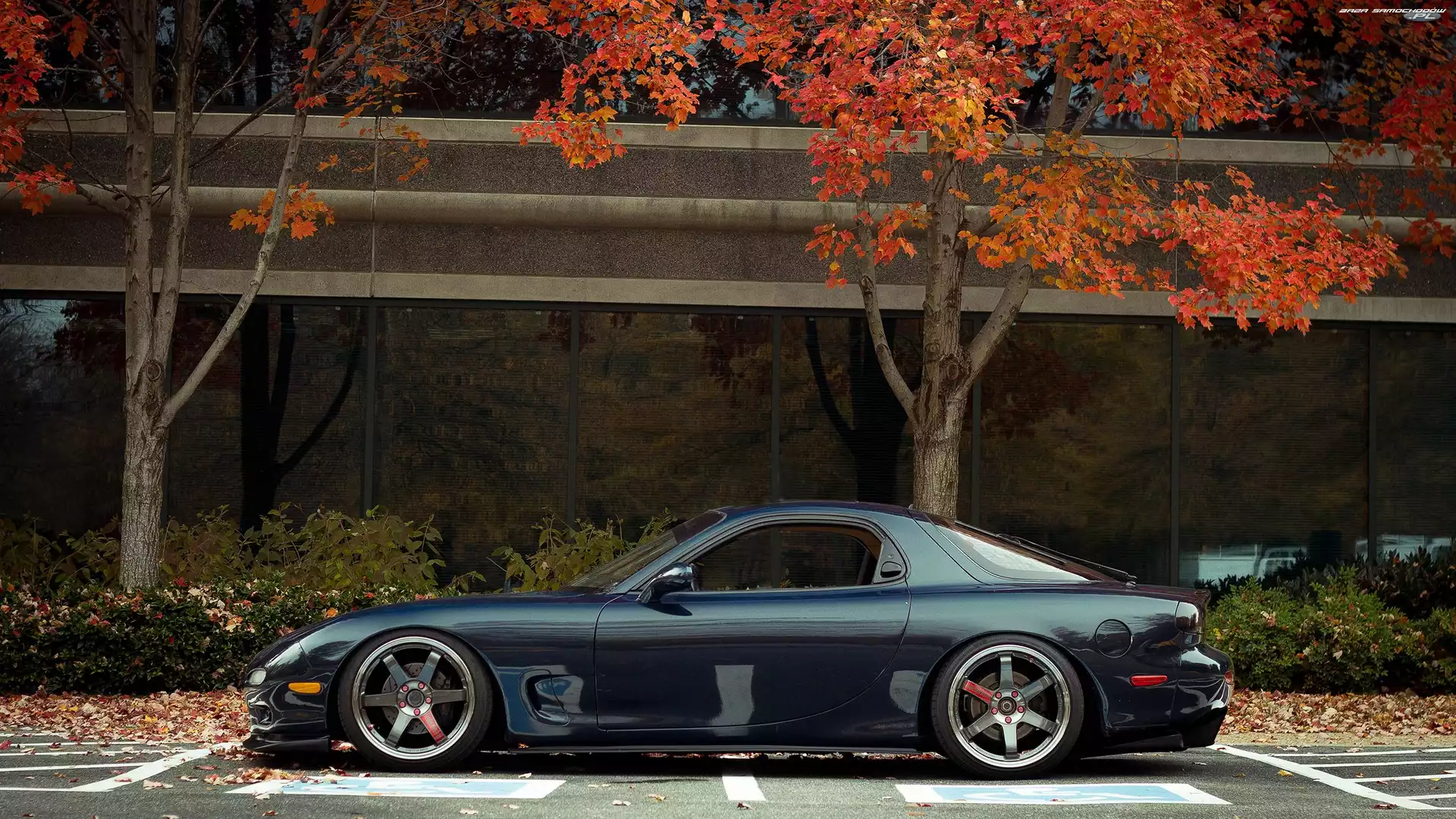 RX-7, Drzewa, Mazda, Parking