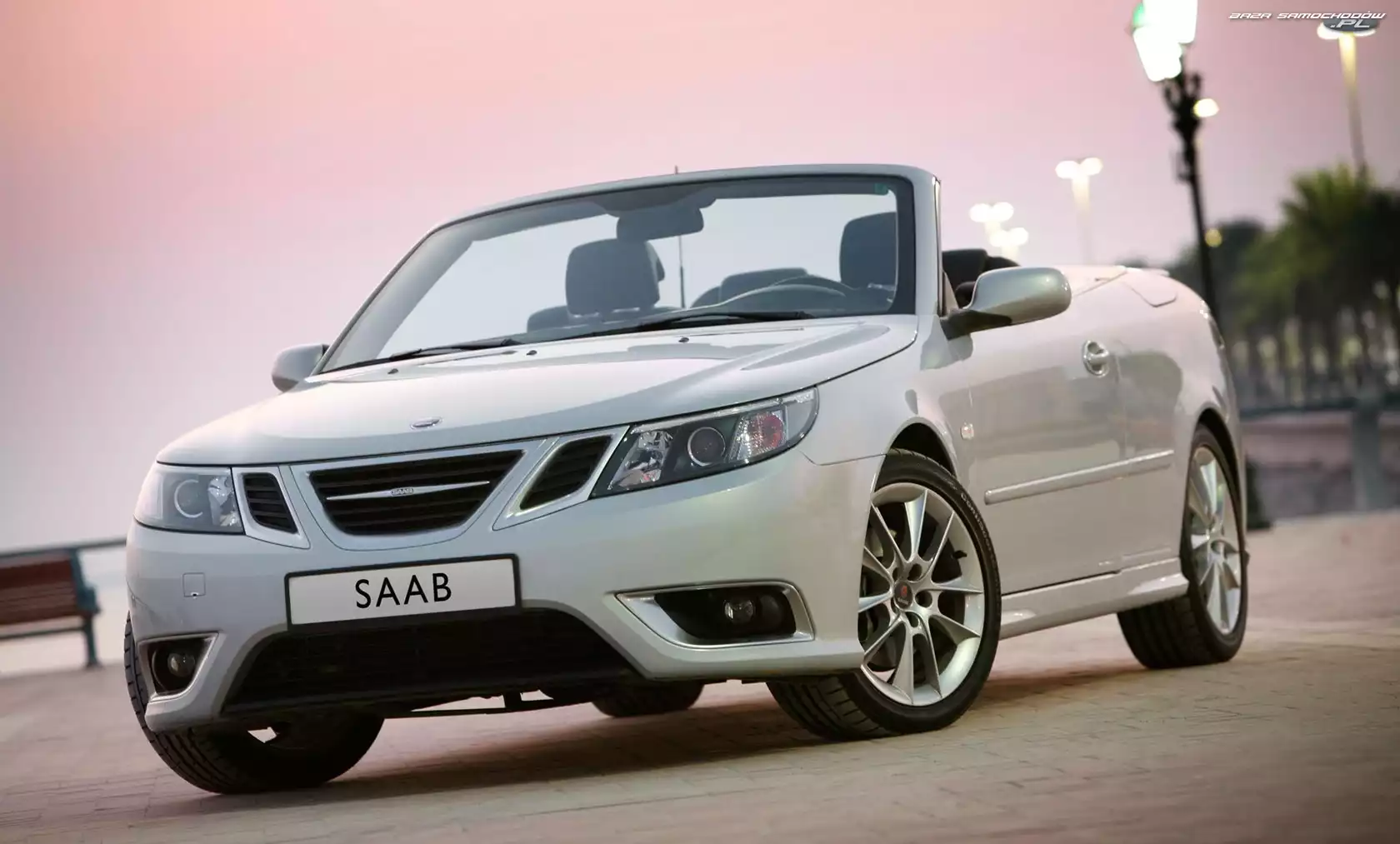 Saab 9-3, Zderzak, Biały, Maska