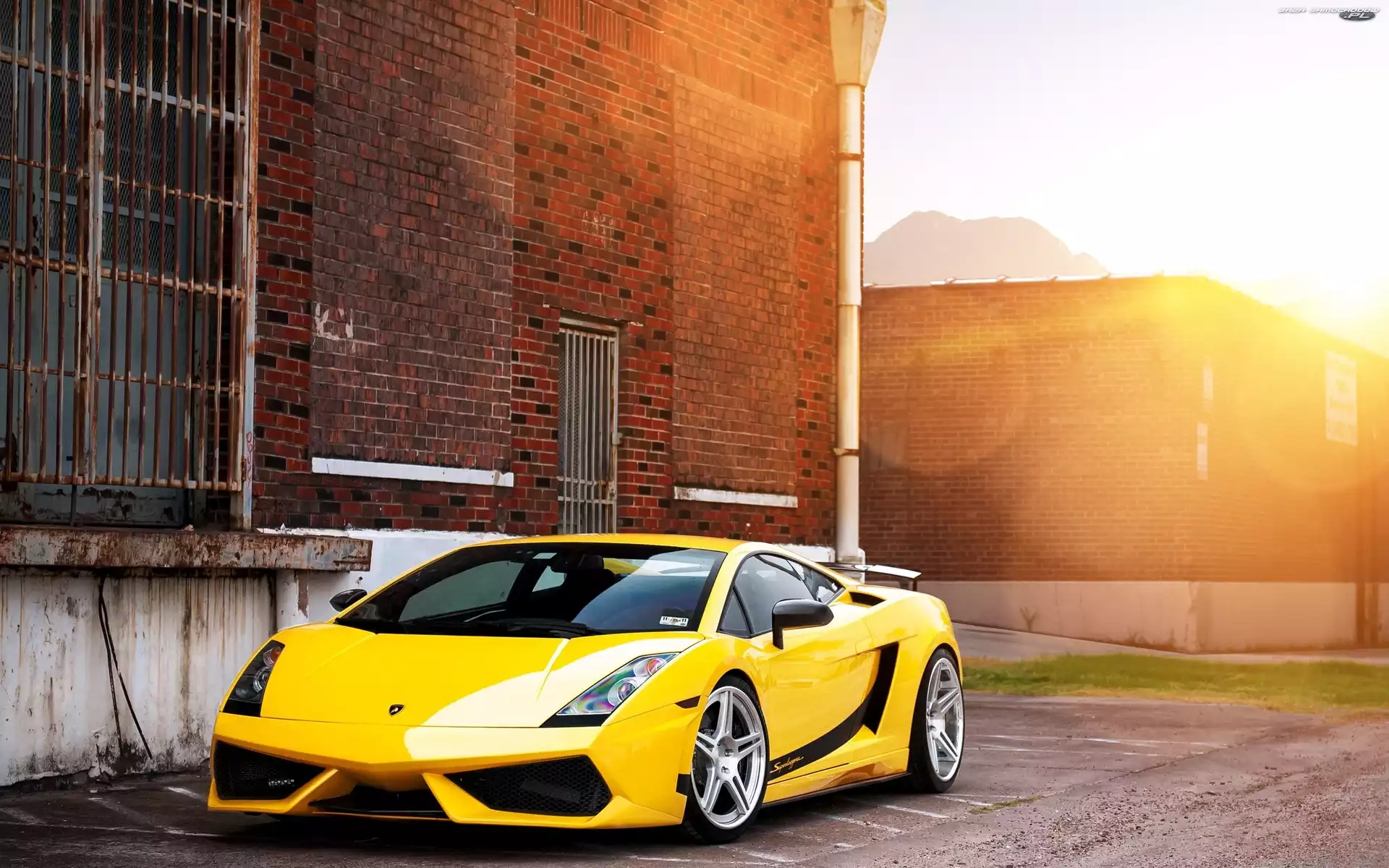 Światło, Przebijające, Żółty, Samochód, Lamborghini