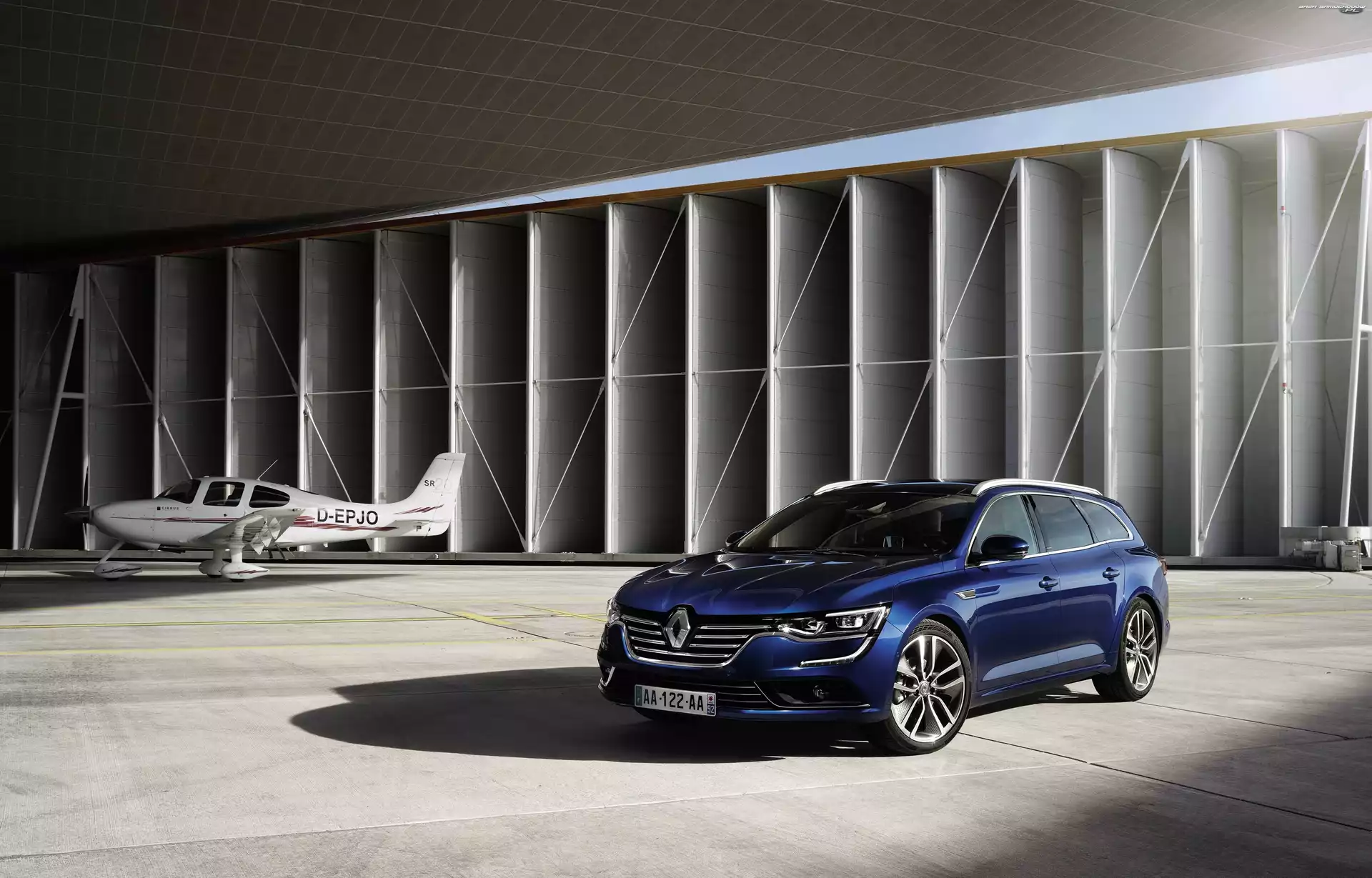 Hangar, Samolot, Renault Talisman Grandtour Sport, Niebieski, 2016