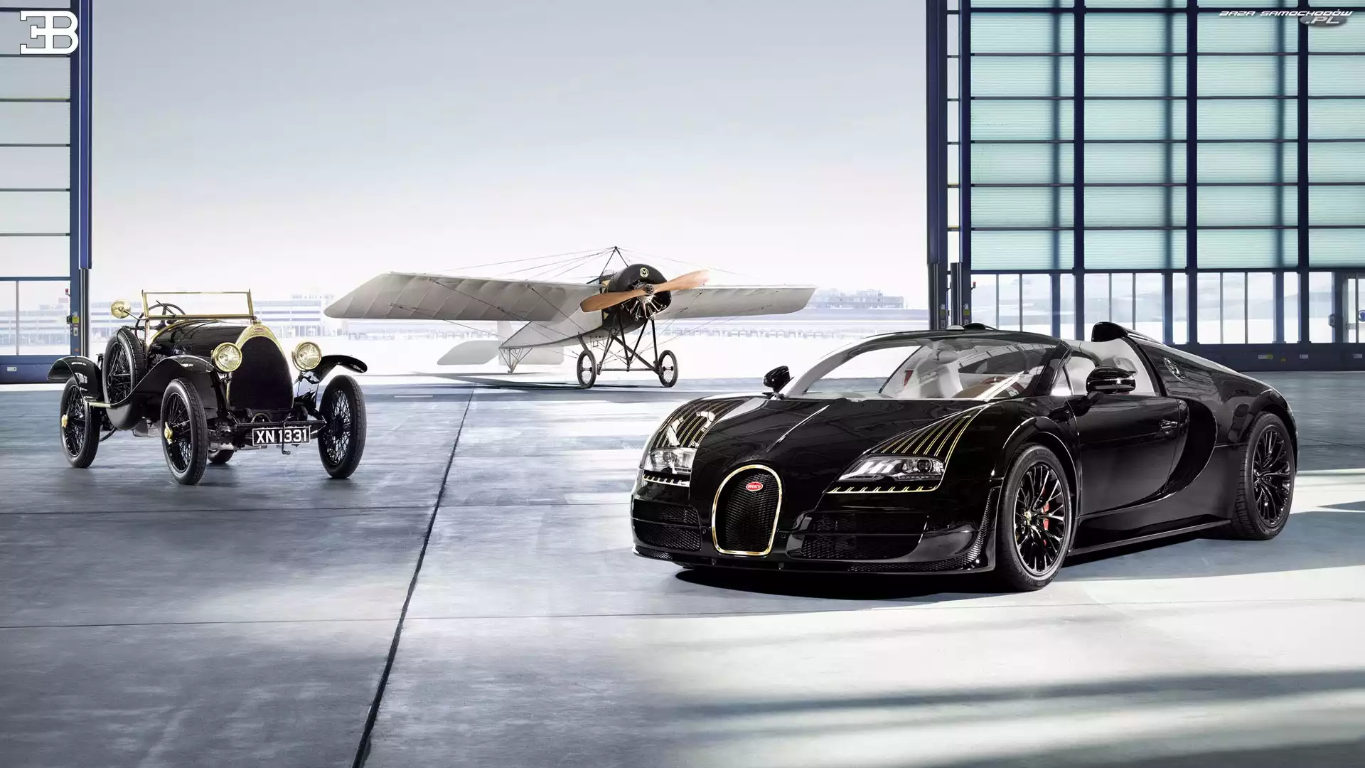 Samolot, Bugatti, Samochód, Hangar, Zabytkowy