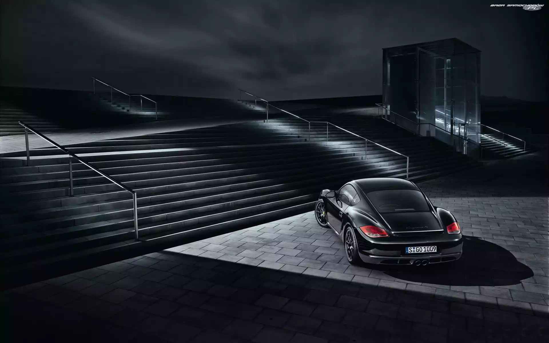 Schody, Czarny, Porsche Cayman S