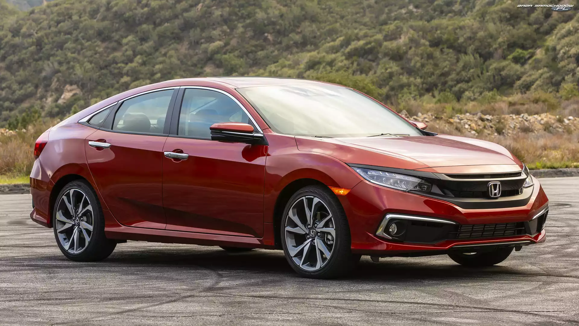 Sedan, Czerwona, Honda Civic