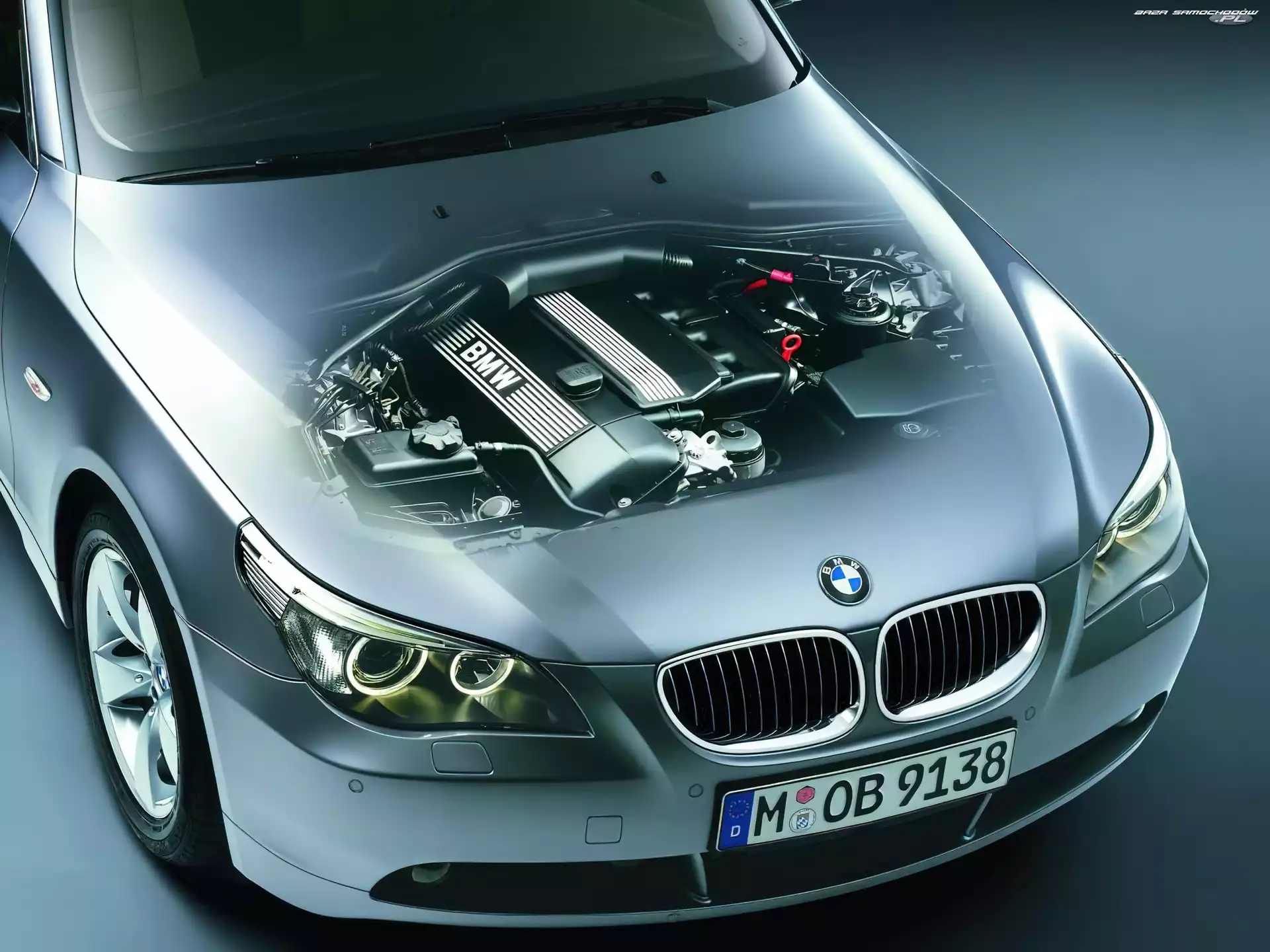 Silnik, Schemat, E60, BMW 5, Przód