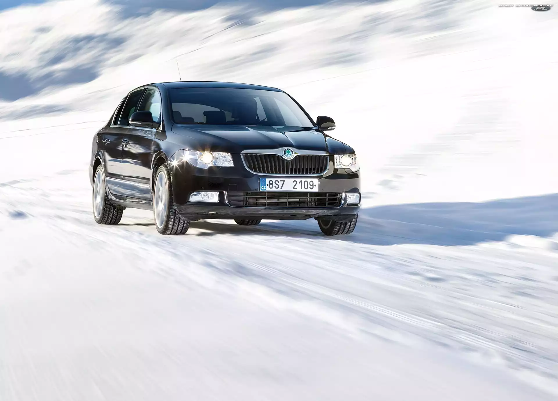 Śnieg, Czarna, Skoda Superb