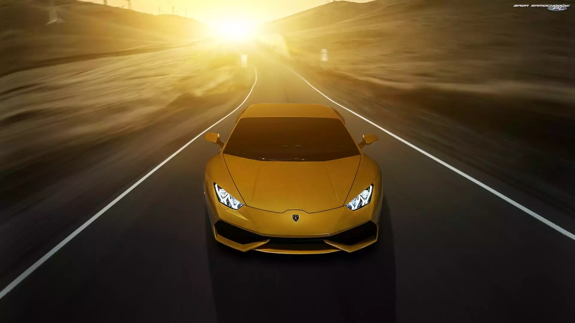 Słońca, Wschód, Huracan, Lamborghini, Droga