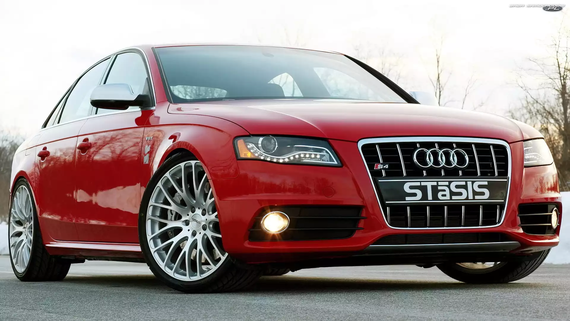 Sportowy, Audi A4 B8, Samochód, Czerwony