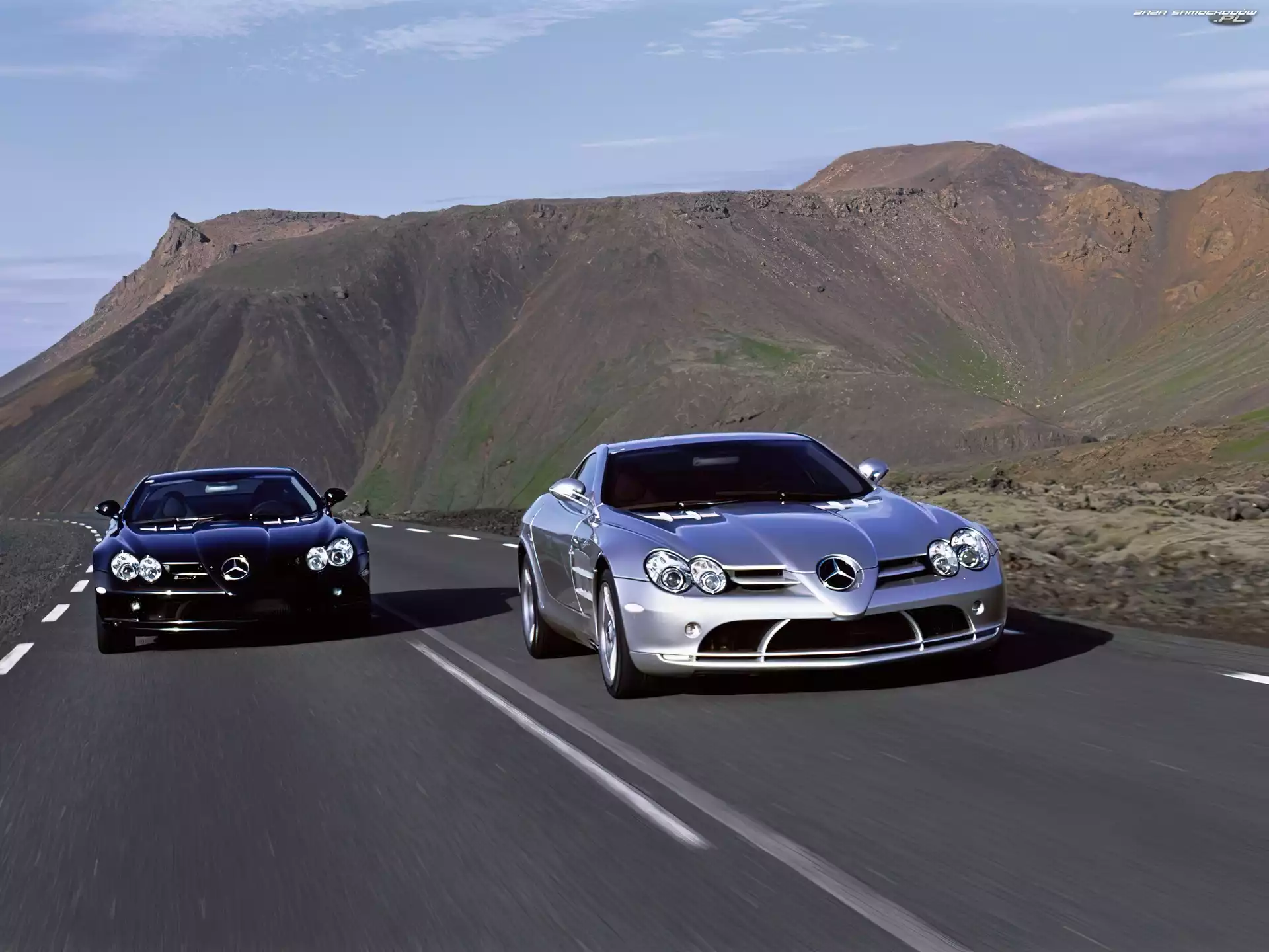 srebrny, Mercedes SLR, czarny