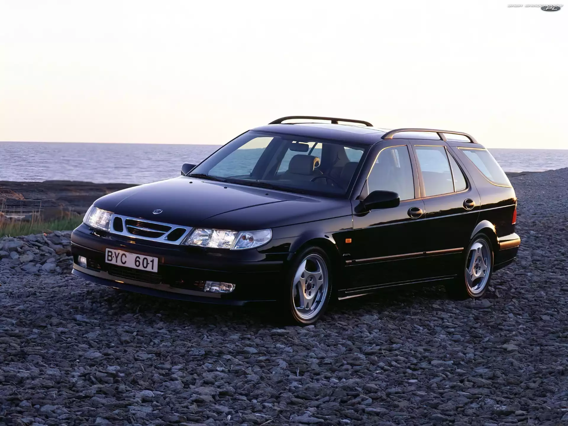 Przednie światła, Saab 9-3, Czarne Kombi