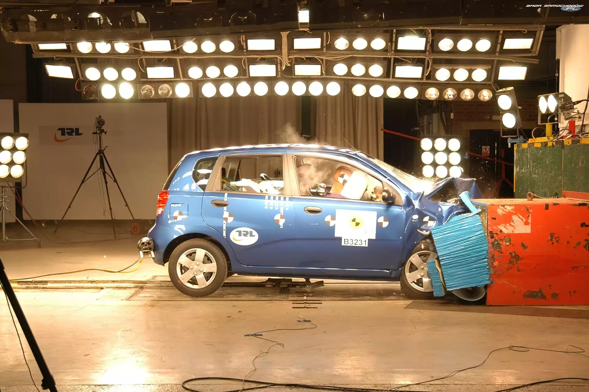 Test, Chevrolet Kalos, Crash