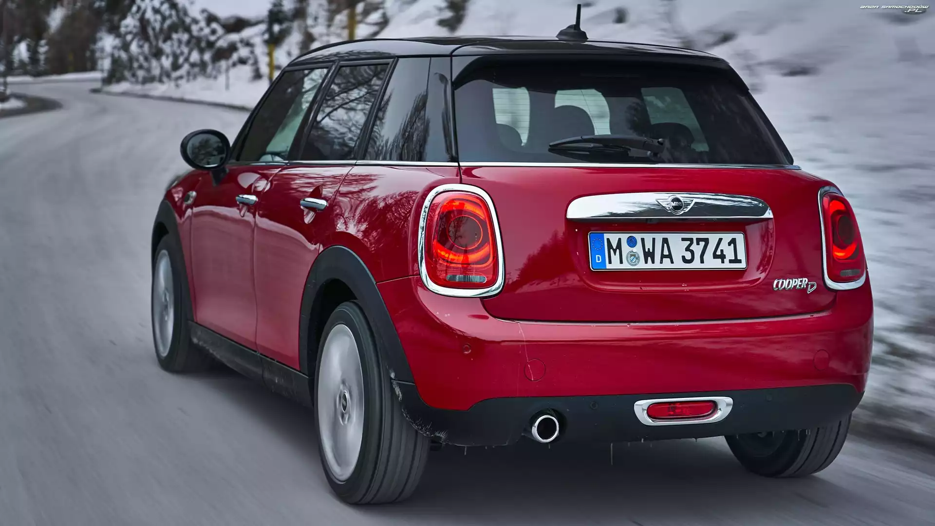 Droga, Tył, Mini Cooper D DCT, Czerwony, 2017