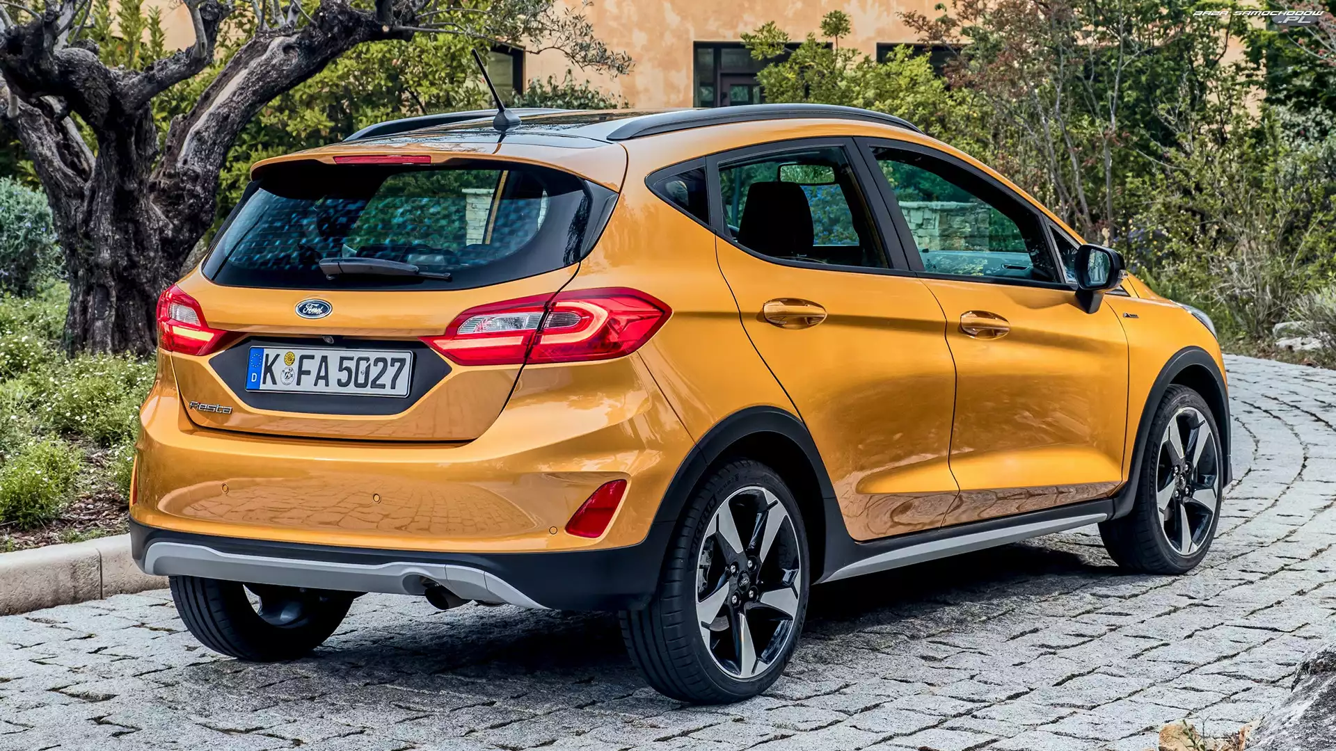 Tył, Pomarańczowy, Ford Fiesta