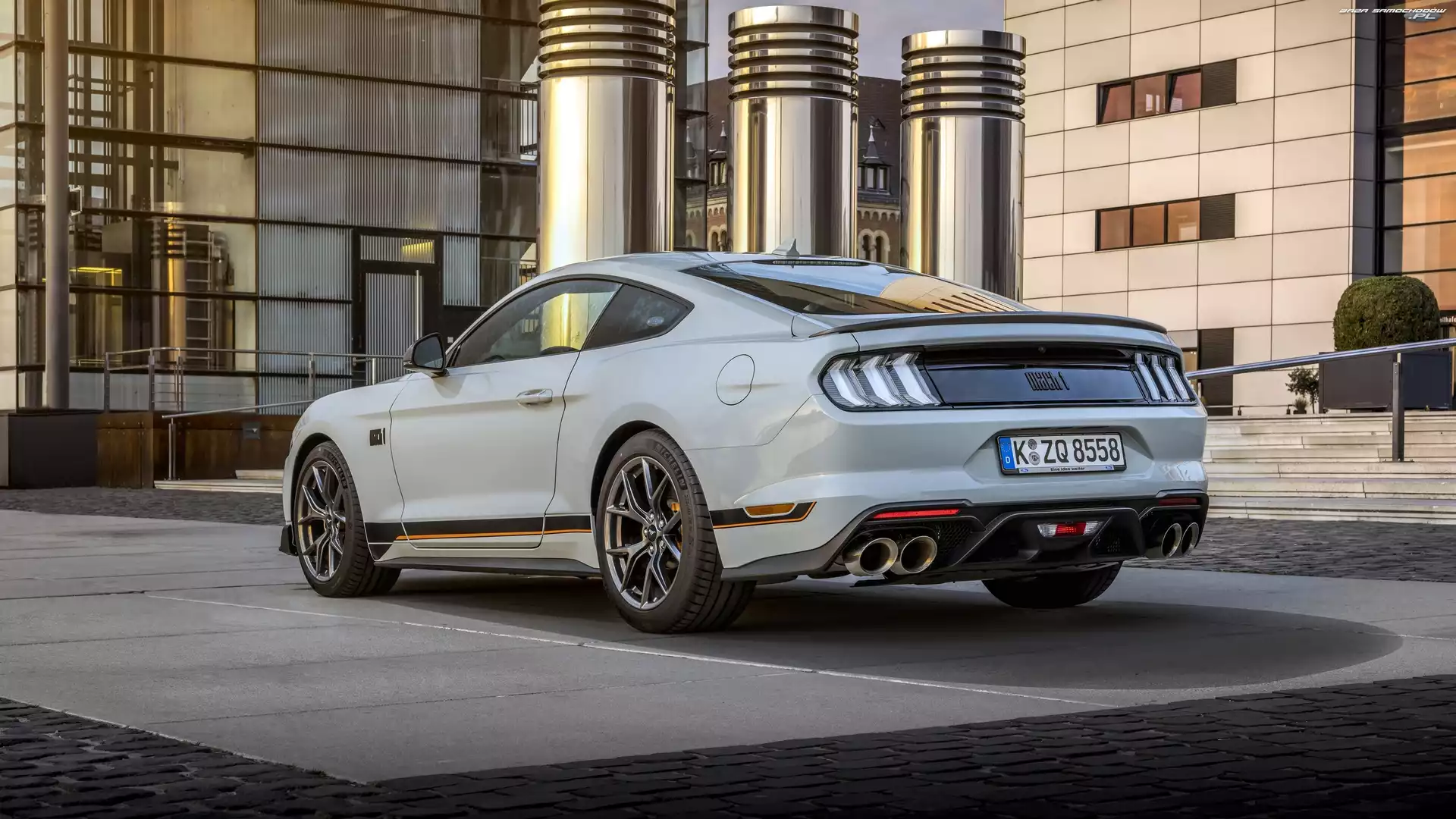 Tył, Biały, Ford Mustang Mach 1