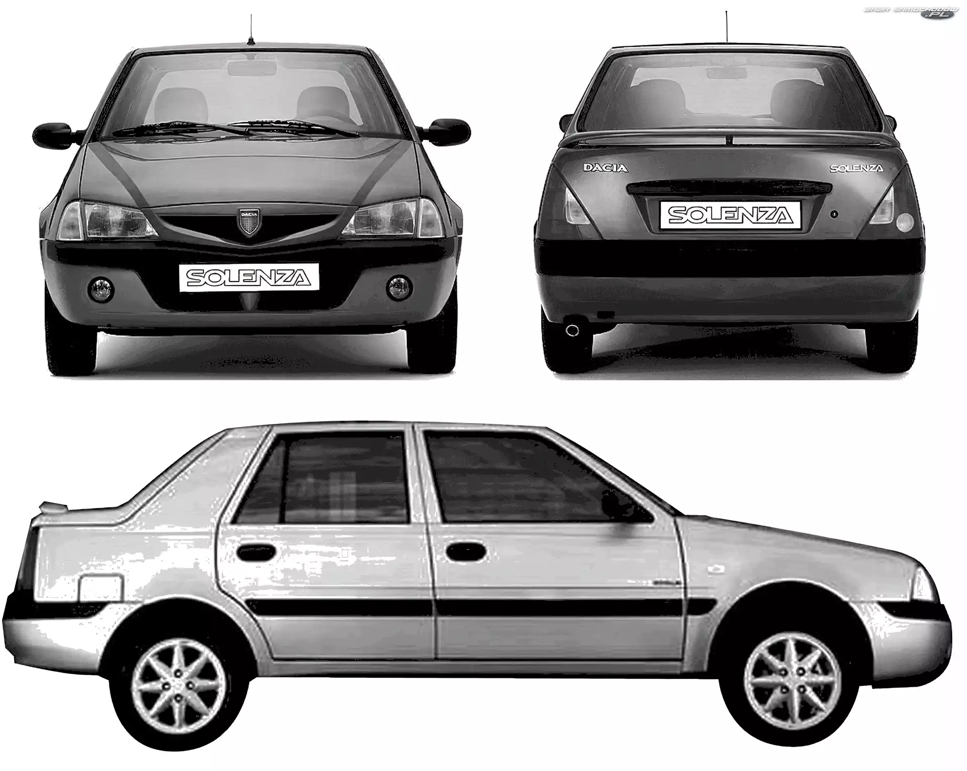 Tył, Dacia Solenza, Przód, Bok